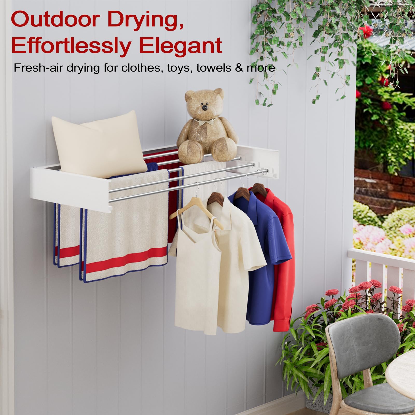 Wall Mounted Drying Rack 31.5"