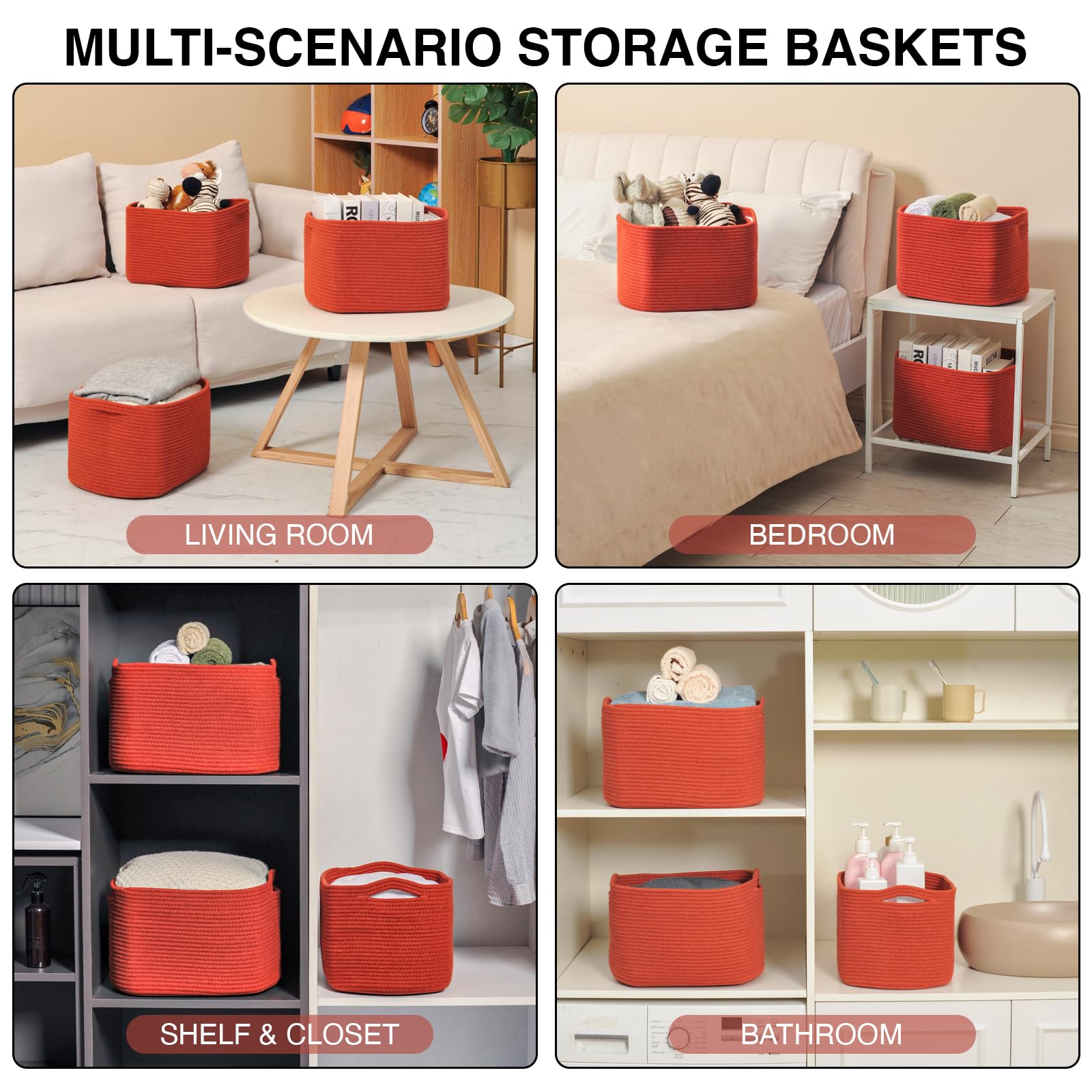 Storage Baskets for Organizing (3 Count)