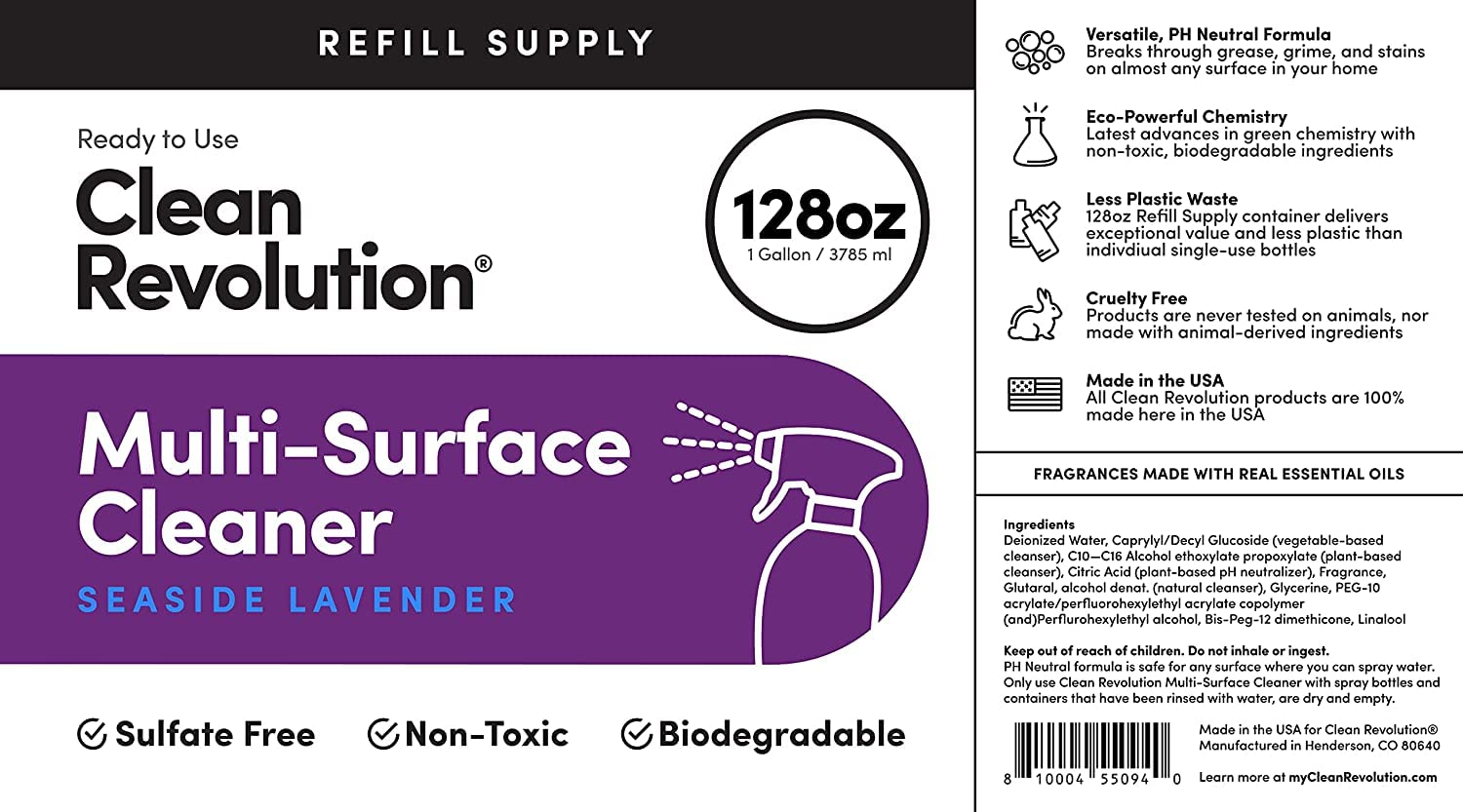 Multi Surface Cleaner Refill Supply (512 Fl Oz)