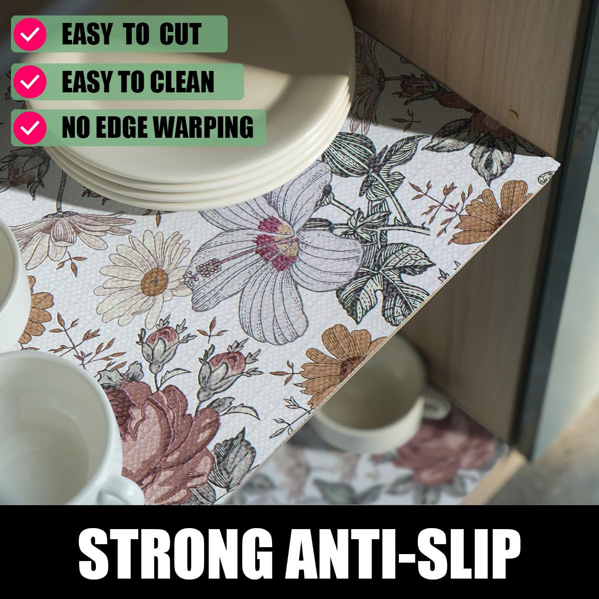 Floral Drawer Shelf Liners (2834.4 sq inches)
