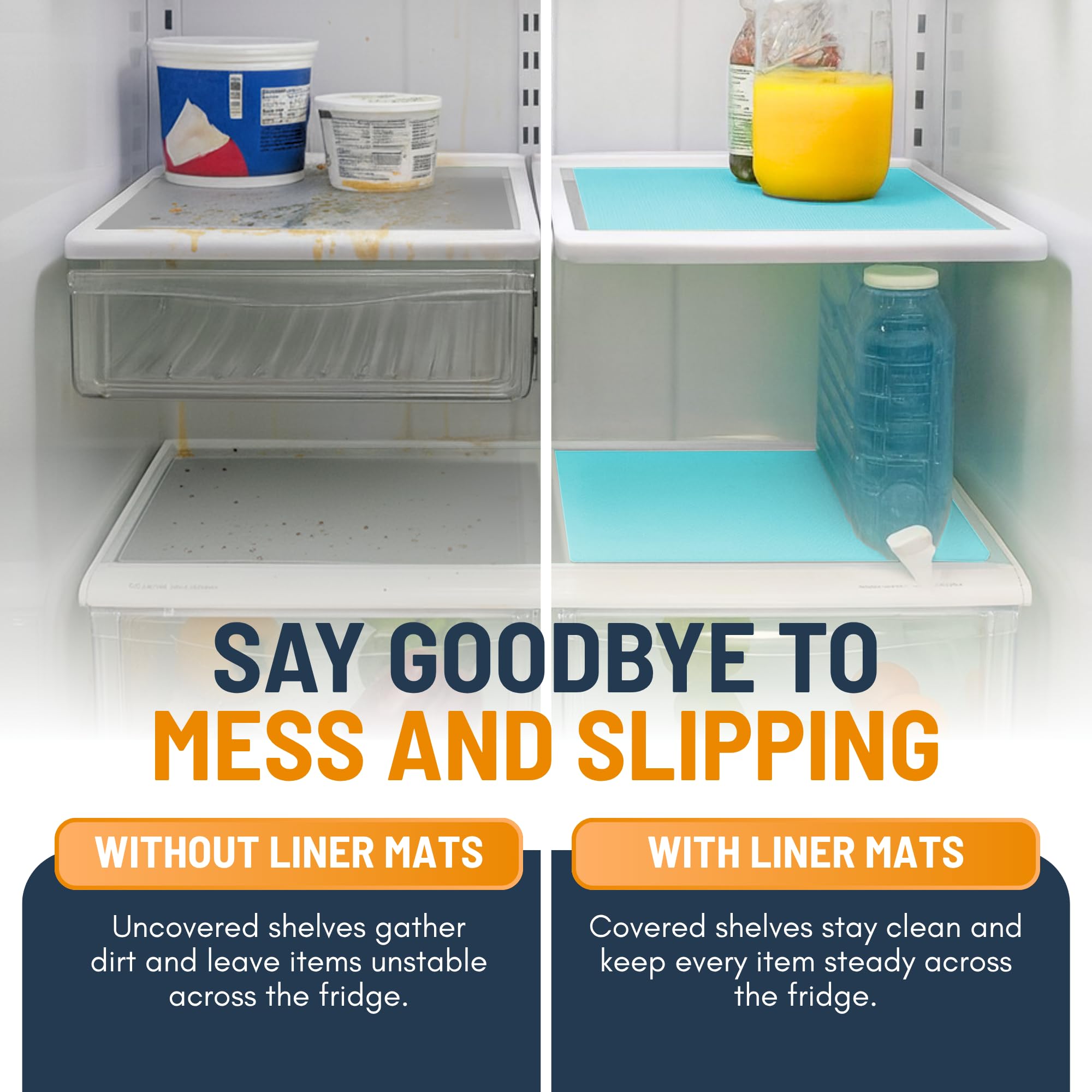 Refrigerator Liners for Shelves (16 Count)