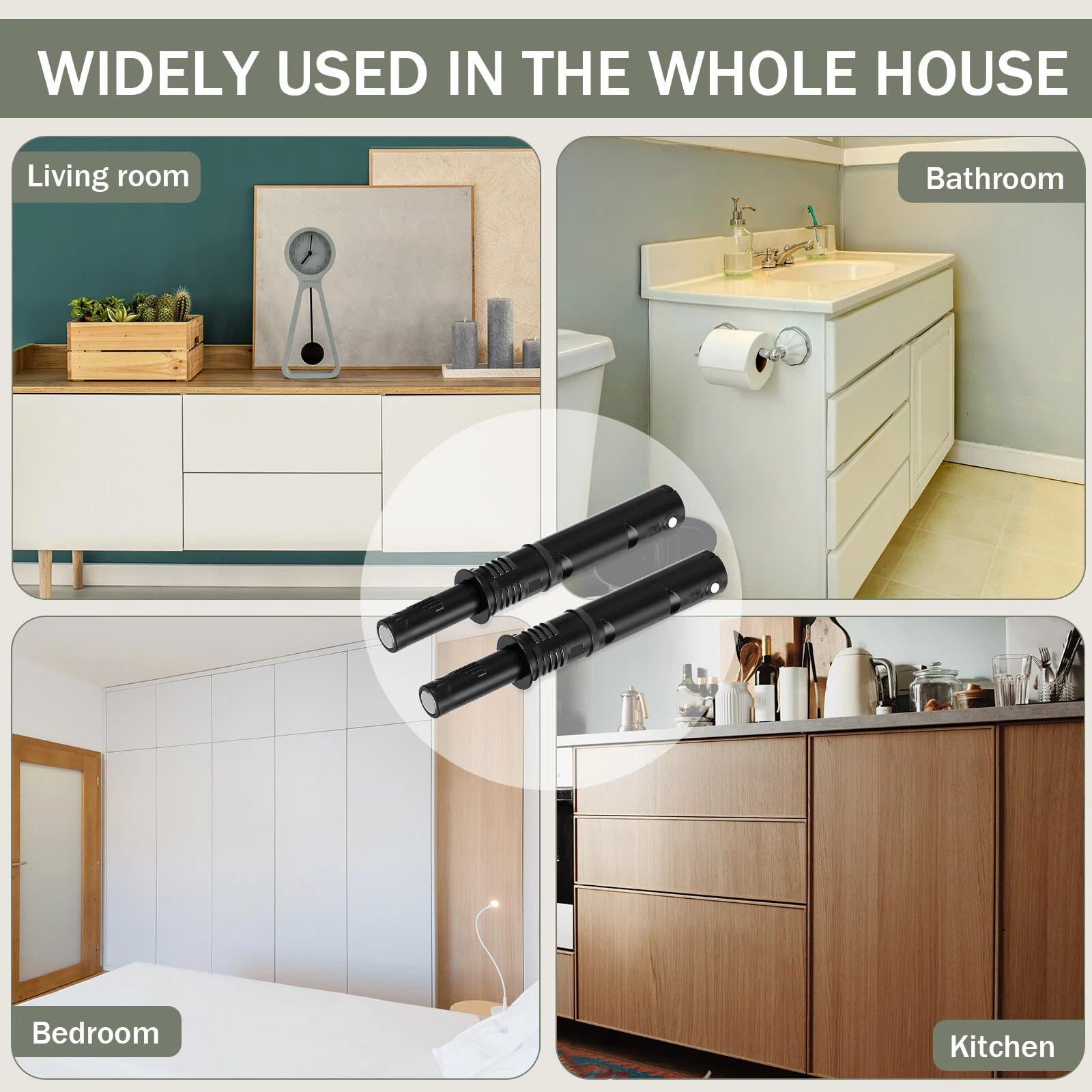 50 Pack Magnetic Push Latches for Cabinet Door 2.87 Inches Short Push to Open Cabinet Hardware Pop up Lock Magnetic Latch for Closet Cupboard Wine Rack Dresser Drawer Sliding Door (50 Count)