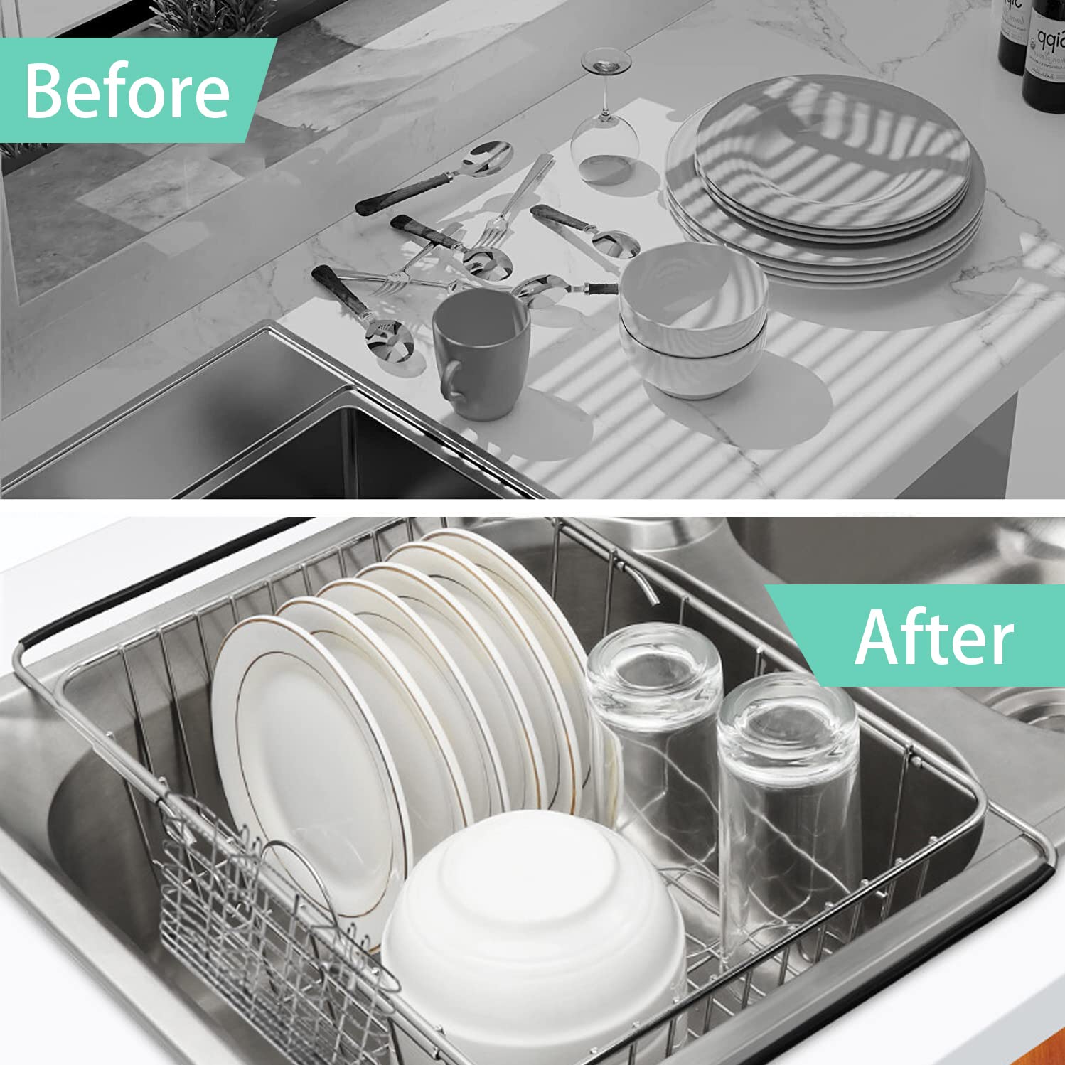 Sink Dish Drainer Rack