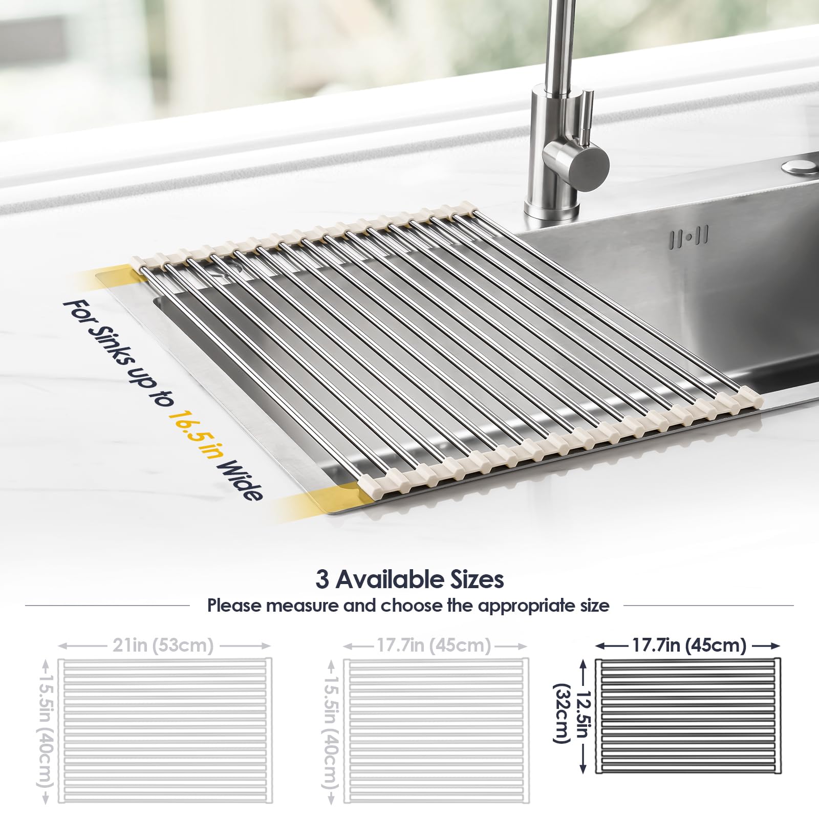 Roll Up Dish Drying Rack Over Sink