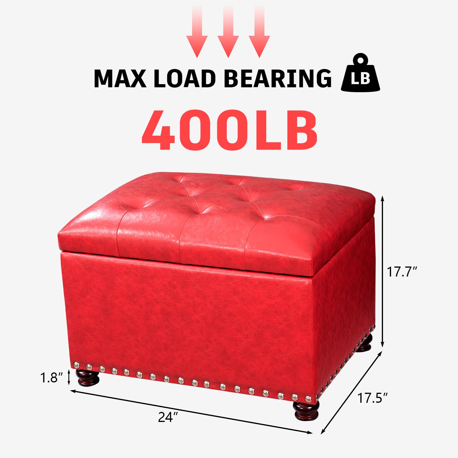 Leather Storage Ottoman