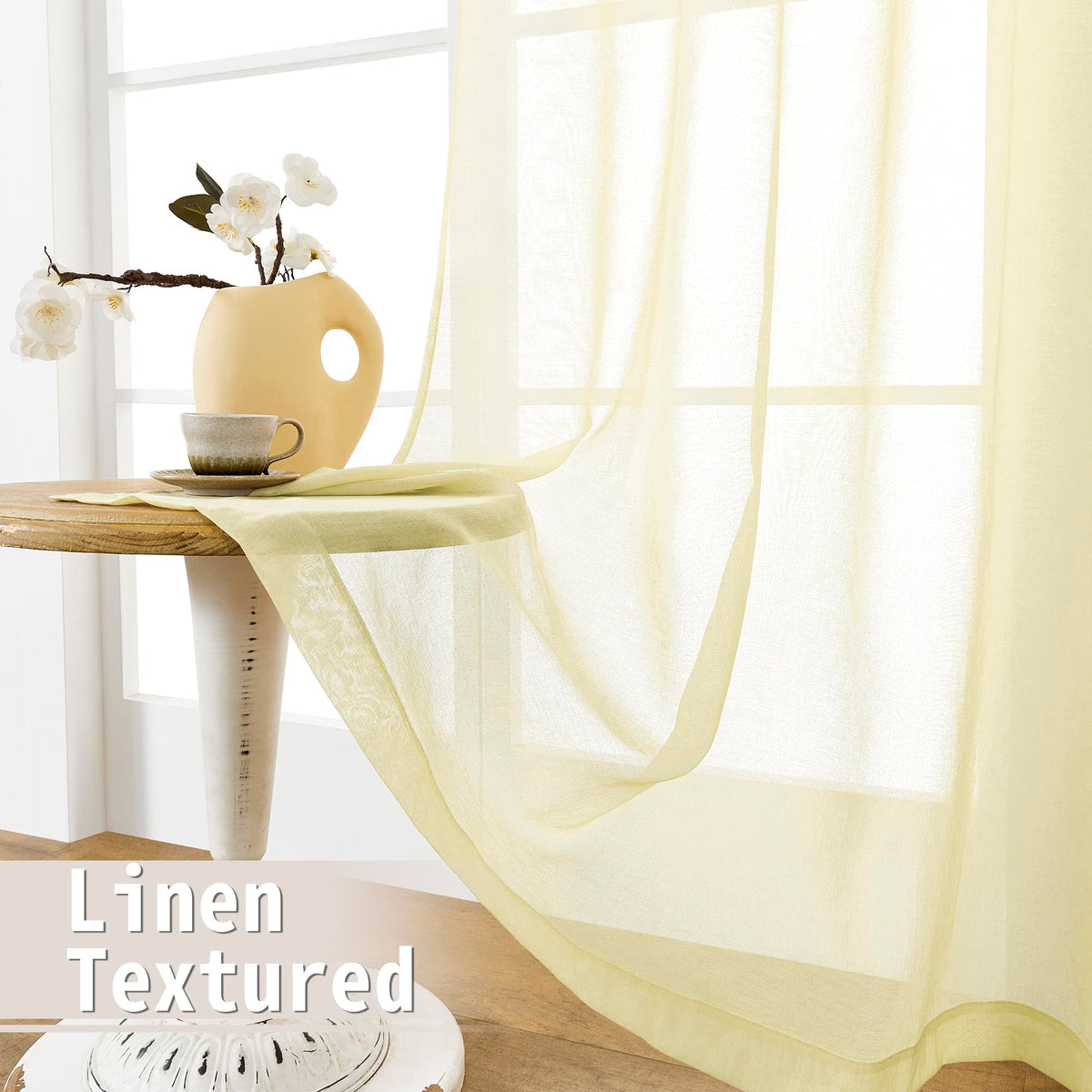 Sheer Door Curtains Closet Linen Textured Curtains Sheer Doorway Light Filtering Voile French Doors Rod Pocket Curtain Patio Glass Door
