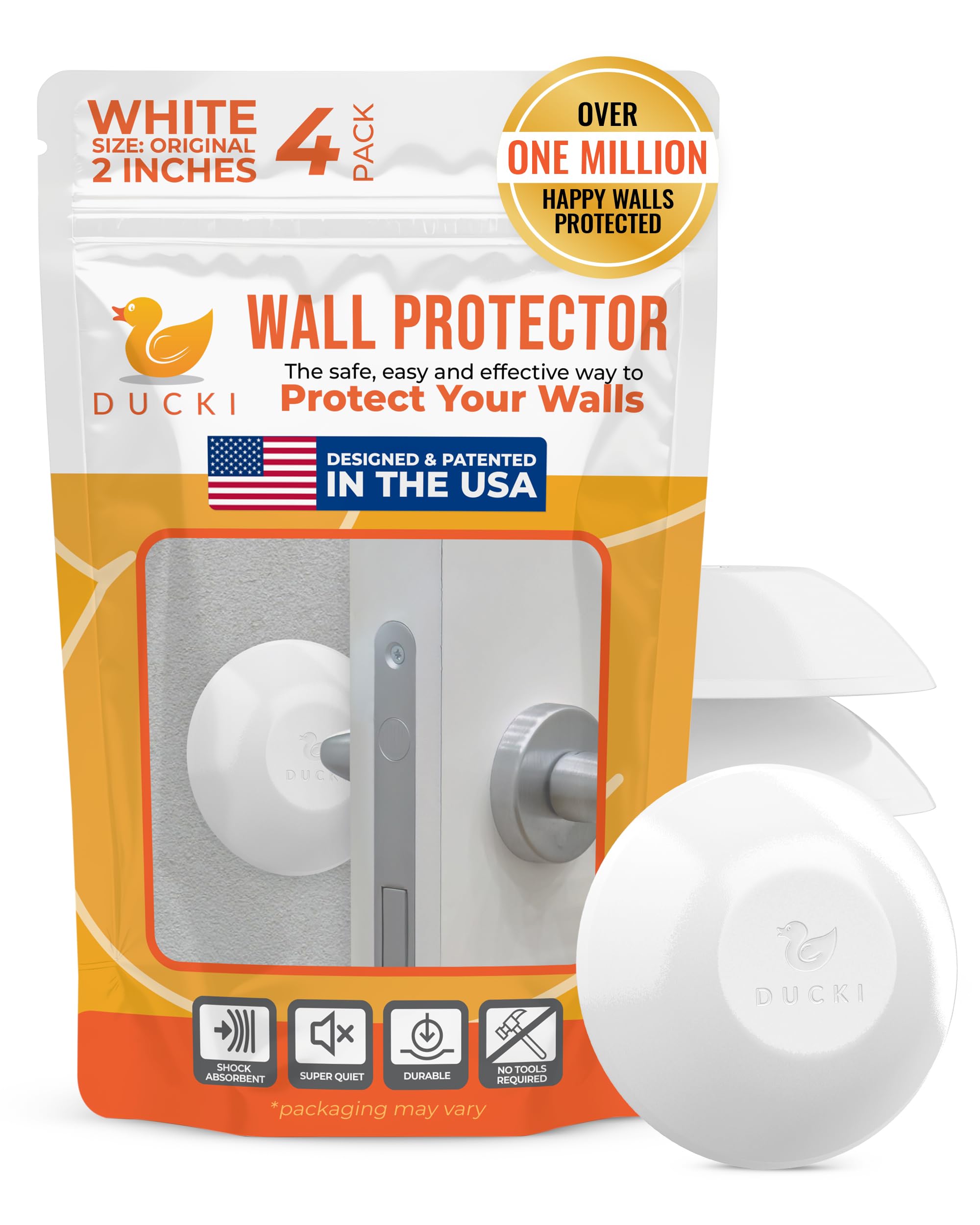 Door Stoppers Wall Protector 2" Reusable & Self Adhesive (4 Count)