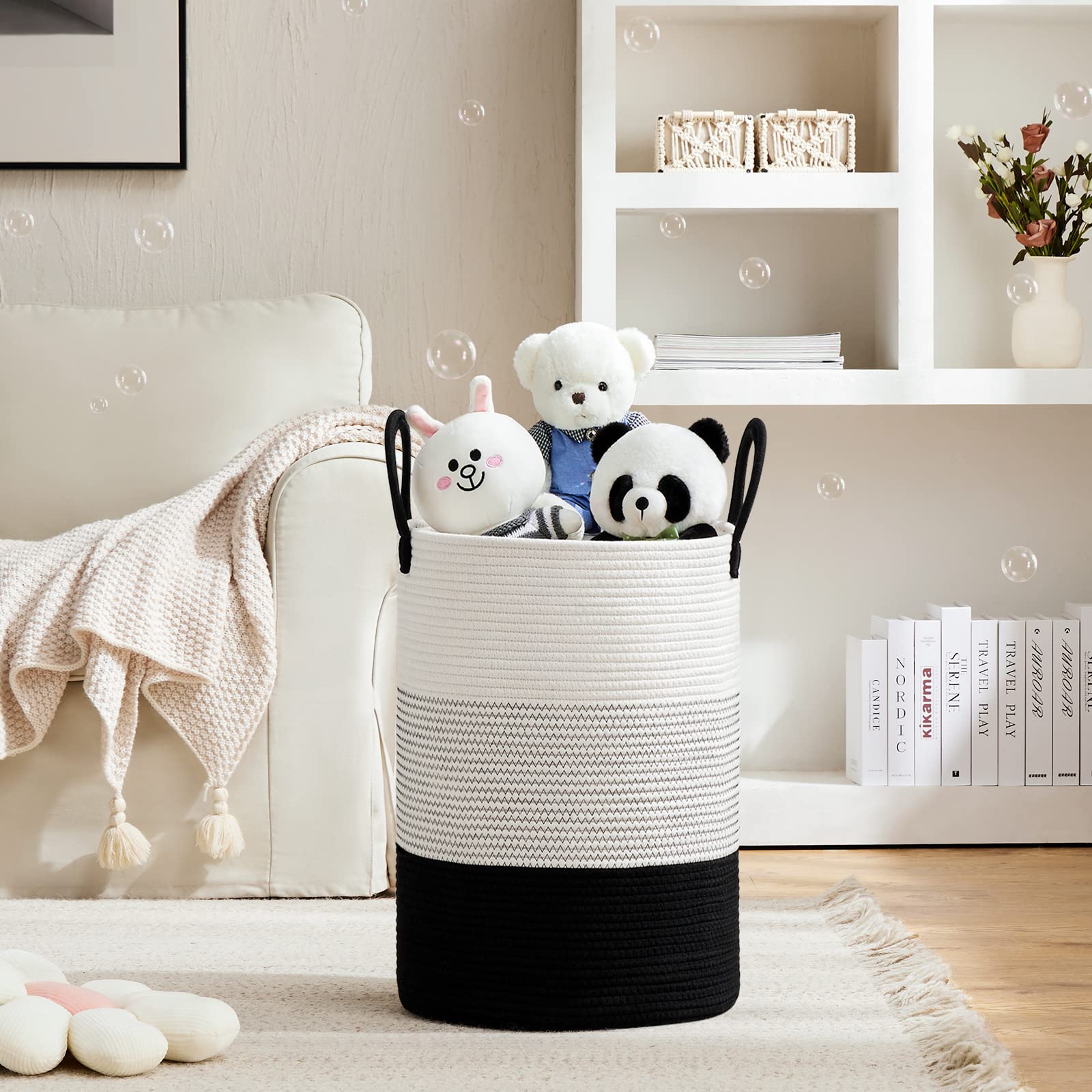 72L Tall Woven Laundry Basket Hamper