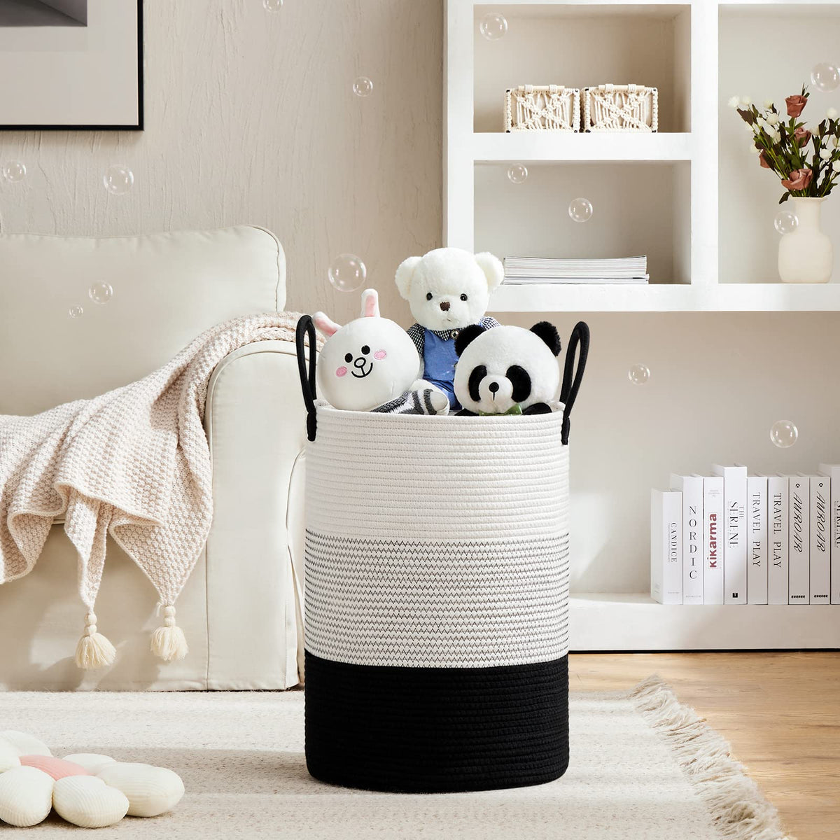 72L Tall Woven Laundry Basket Hamper