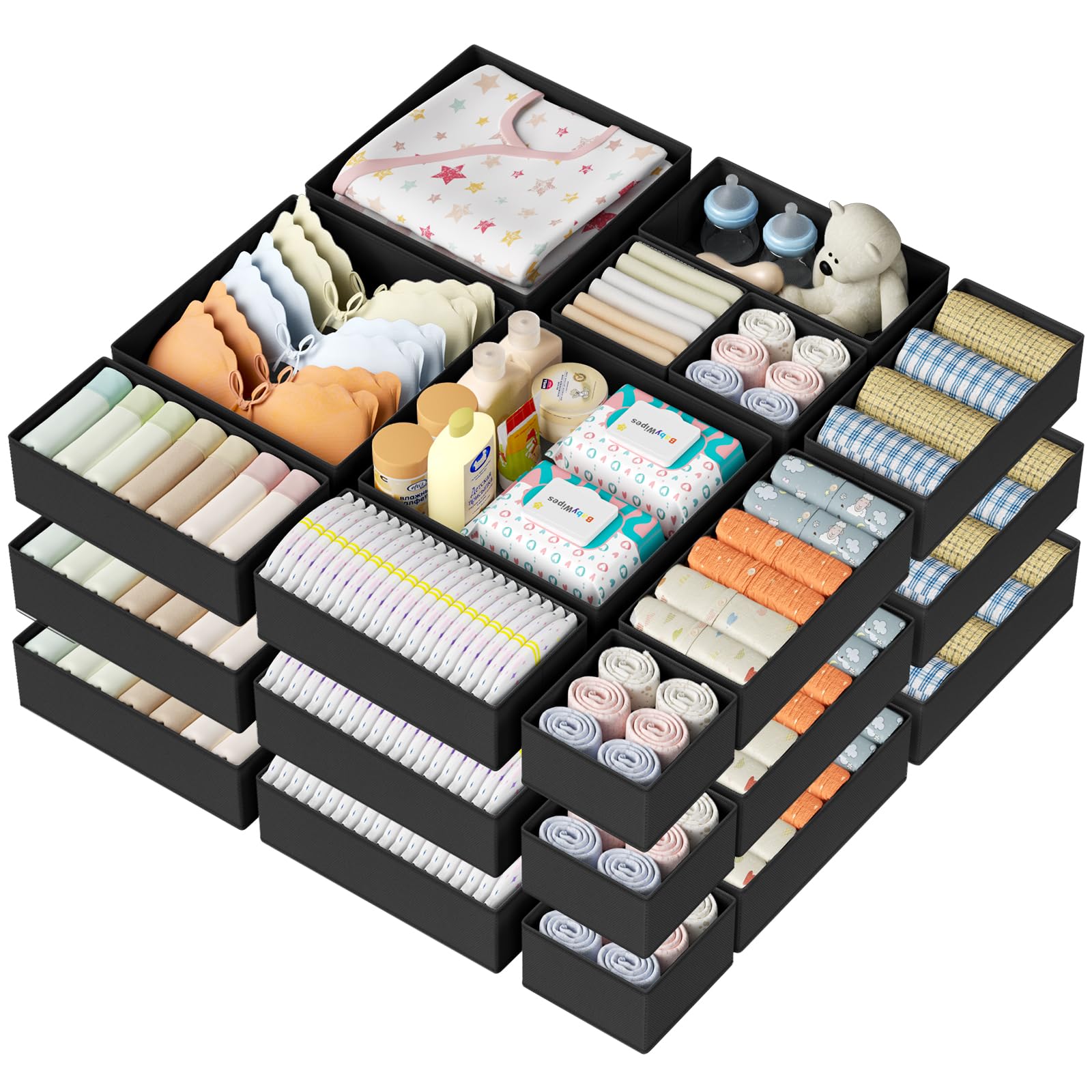 Drawer Organizer Clothes Storage (24 Count)