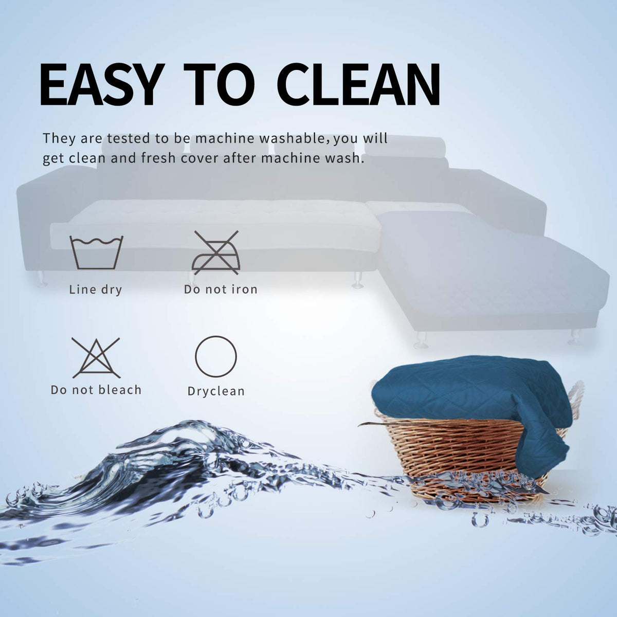 Sectional Couch Covers for Dogs L Shape Sofa Cover Reversible Sofa Slipcover Chaise Lounge Cover Furniture Protector Cover for Pets Dog Cat