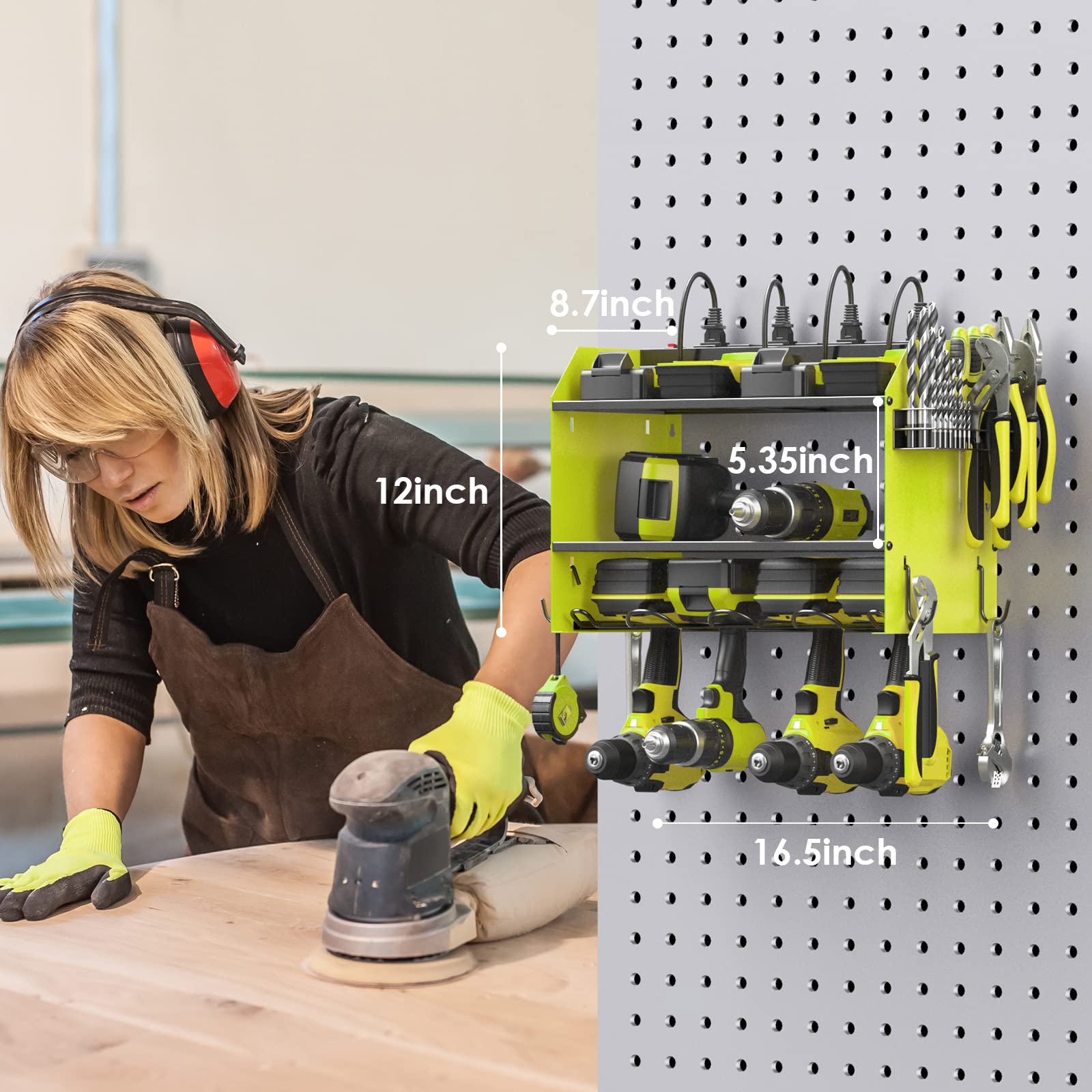 Wall Mount Modular Tool Charging Organizer
