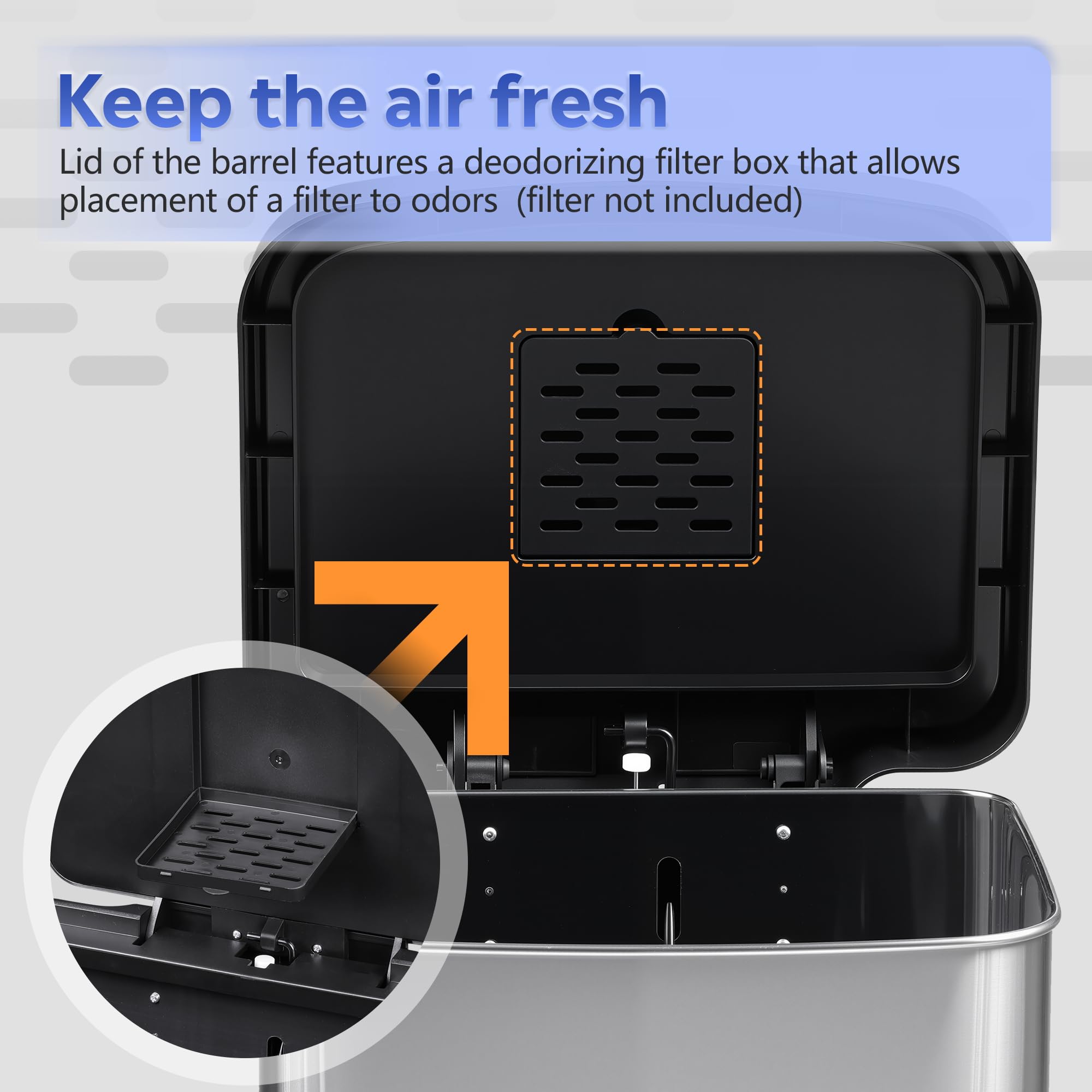 55 Liter Gallon Trash Can with Soft