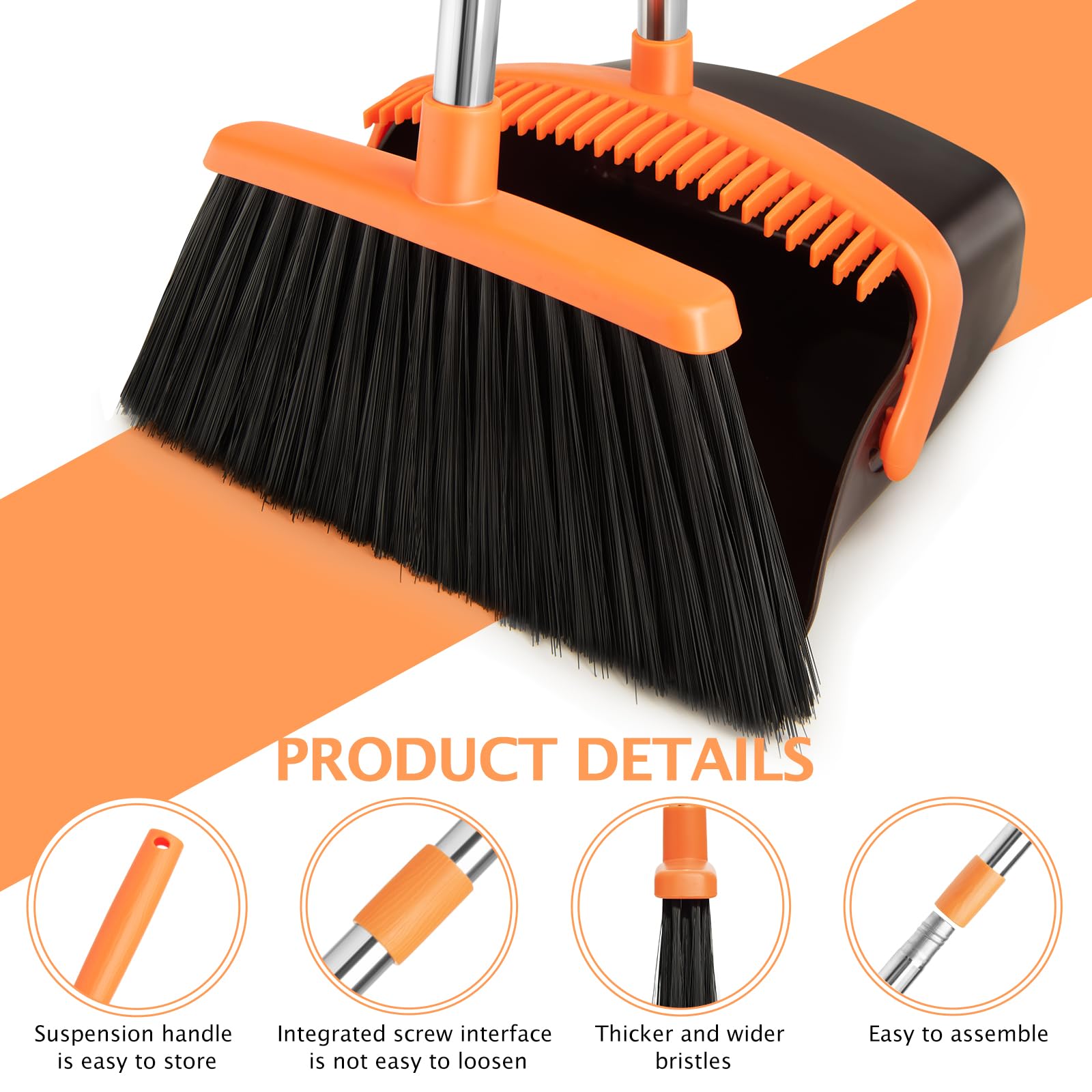 2 Pack Broom and Dustpan Combo Set (2 Count)