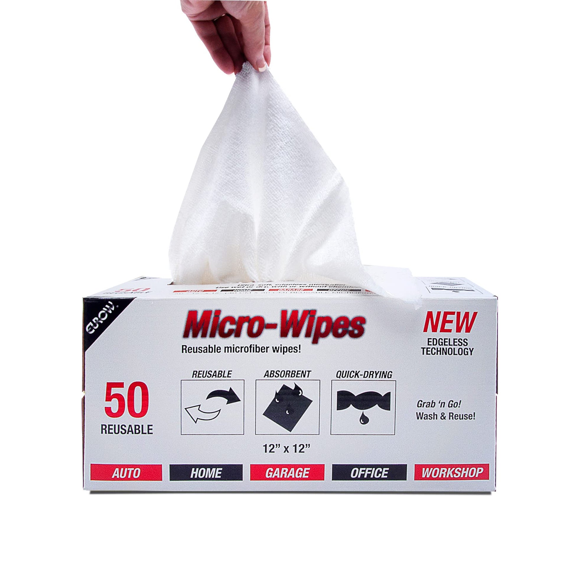 200GSM Microfiber Cleaning and Drying Cloths with Dispenser Box (50 Count)