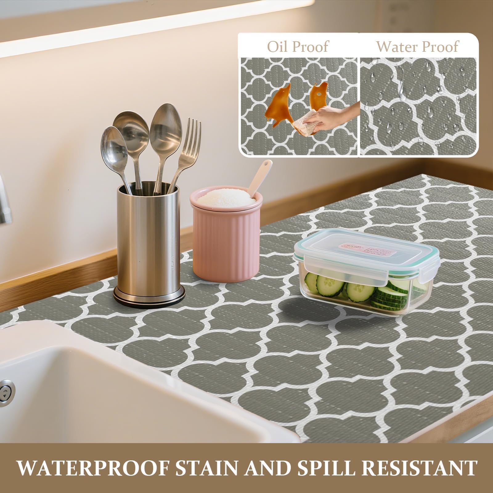 Drawer and Shelf Liner for Kitchen Cabinet Non Adhesive Non Slip 12in x 20FT (20 Sq Ft)