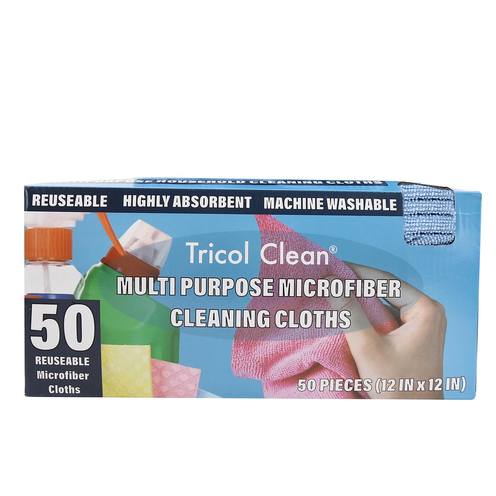 50PK Profesional Resuable Lint Free Microfiber Edgeless Cleaning Cloth Cleaning Rags (50 Count)