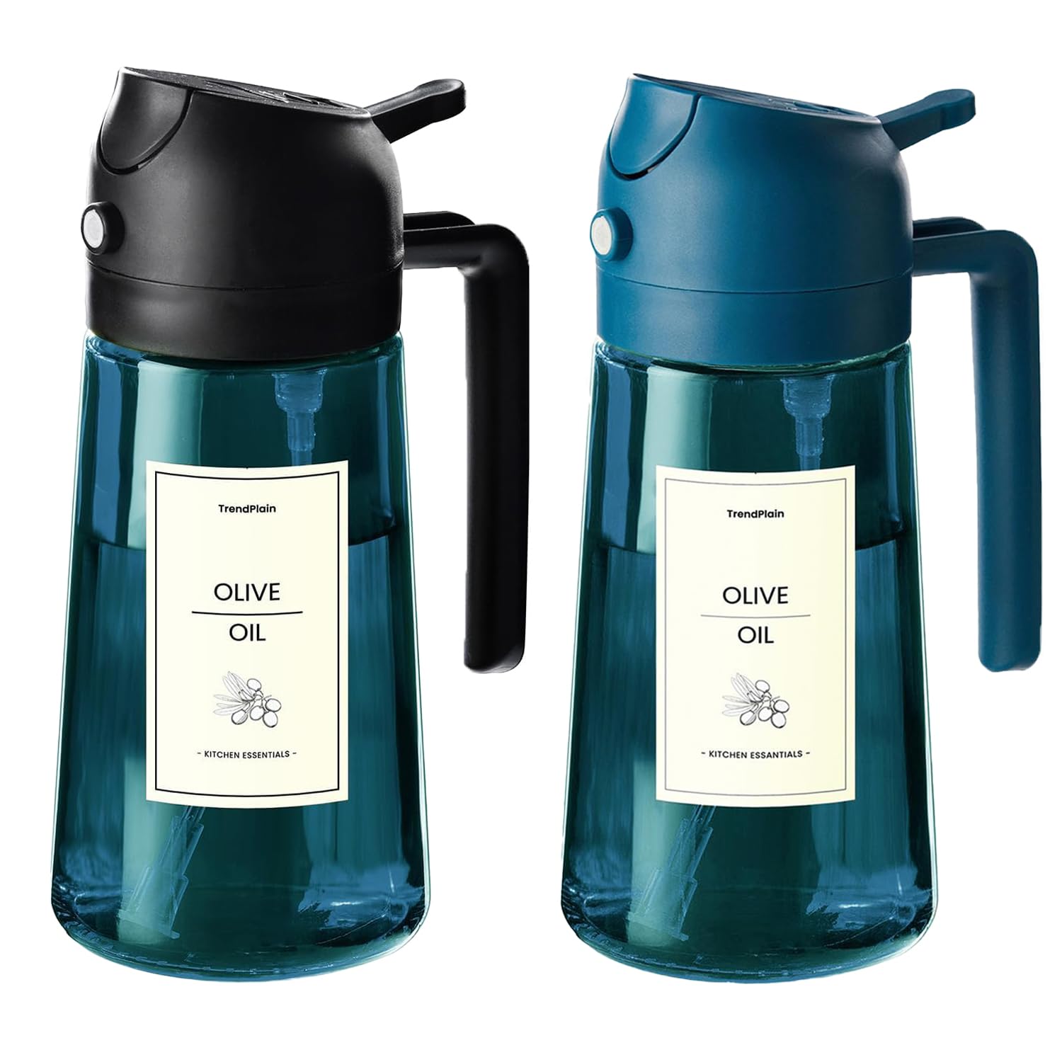 16oz 470ml Blue Glass Olive Oil Sprayer for Cooking