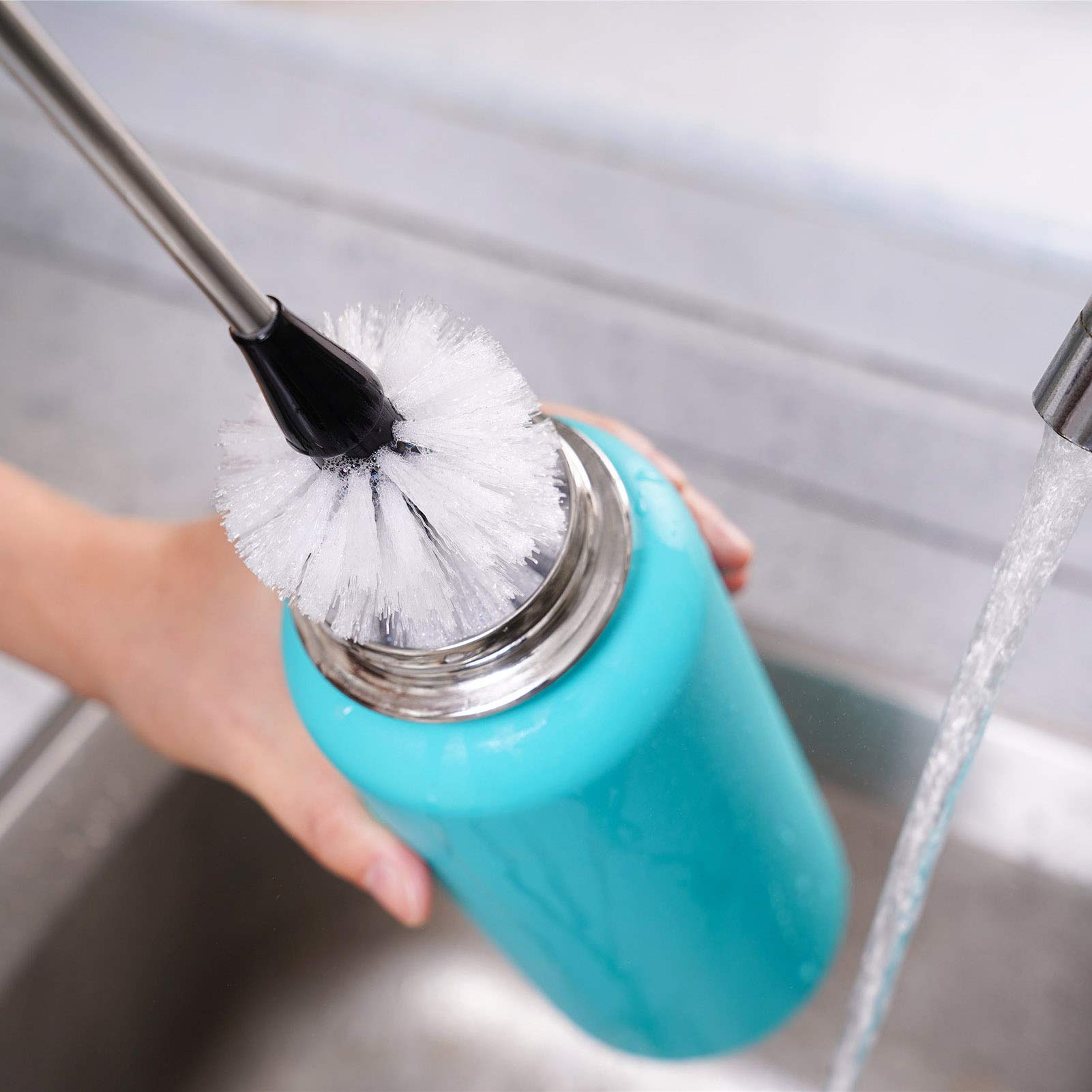 Stainless Steel Bottle Brush with Replaceable Head (2 Count) - ModHome Supplies