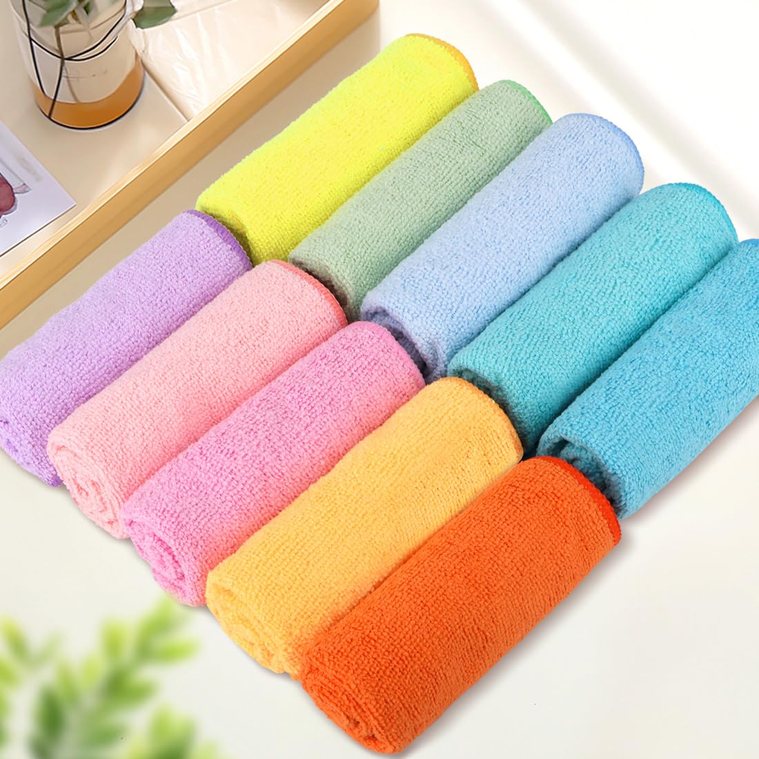Wash Cloths Face Towels 12x12 Inch 10 Pack (10 Count)