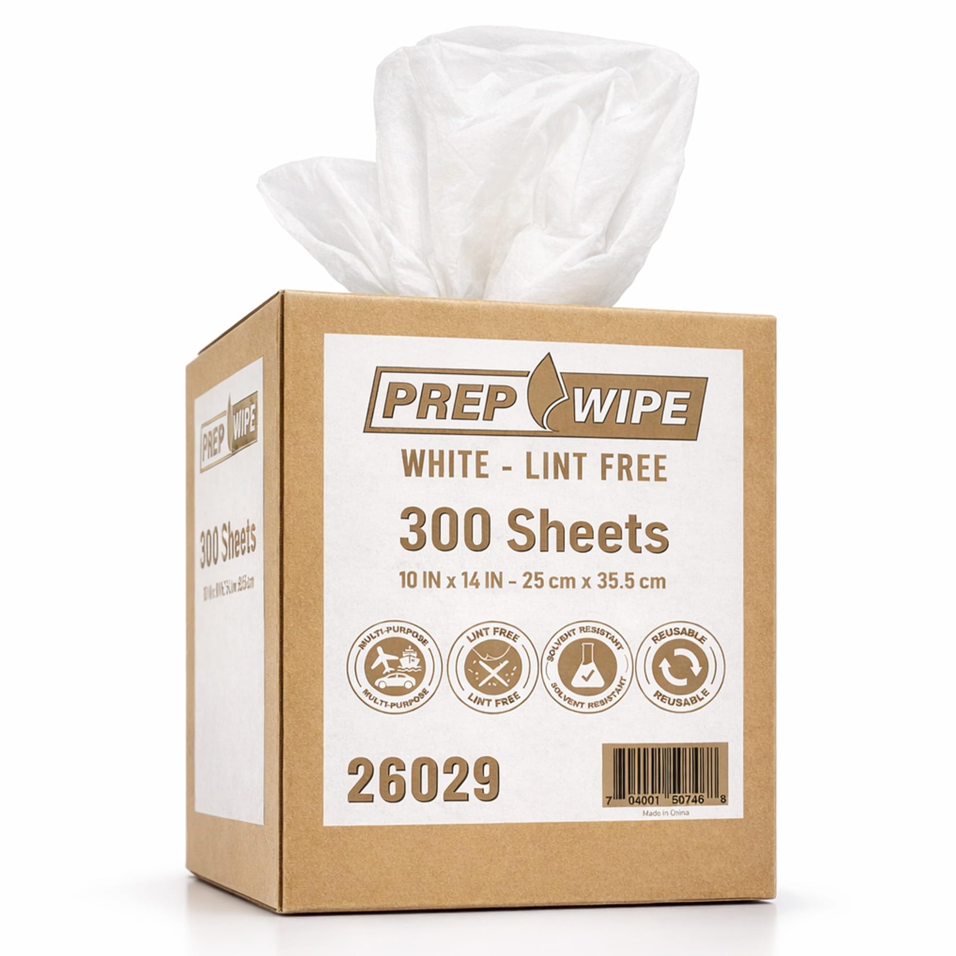 26029 Prep Wipe WHITE Lint Free Cleaning Towels Pack of 300 Sheets (300 Count)