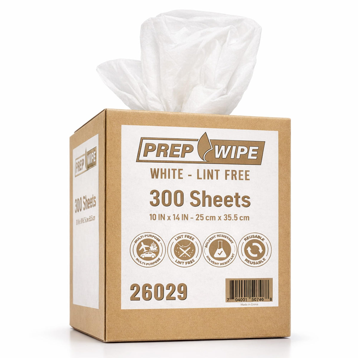 26029 Prep Wipe WHITE Lint Free Cleaning Towels Pack of 300 Sheets (300 Count)