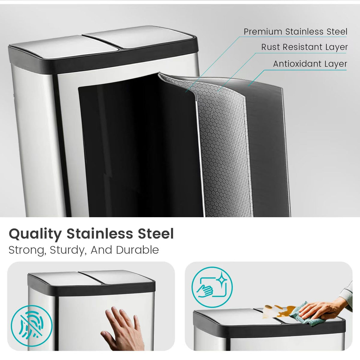 Dual Trash Can (2 Count (30L each))