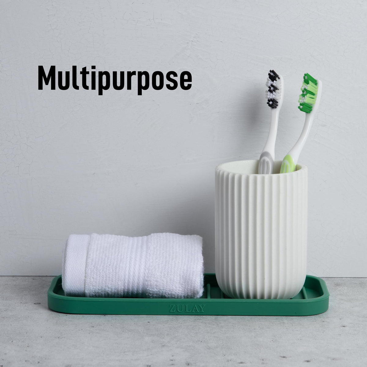 9x3.5) Silicone Sponge Holder for Kitchen Sink - Flexible Multipurpose Soap Tray - Sink Organizer for Kitchen, Bathroom, Makeup, Trinkets & More (Pine Green)