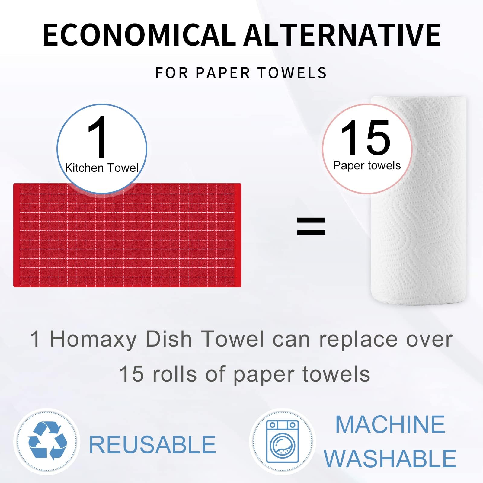 100% Cotton Terry Kitchen Towels (12 Count)