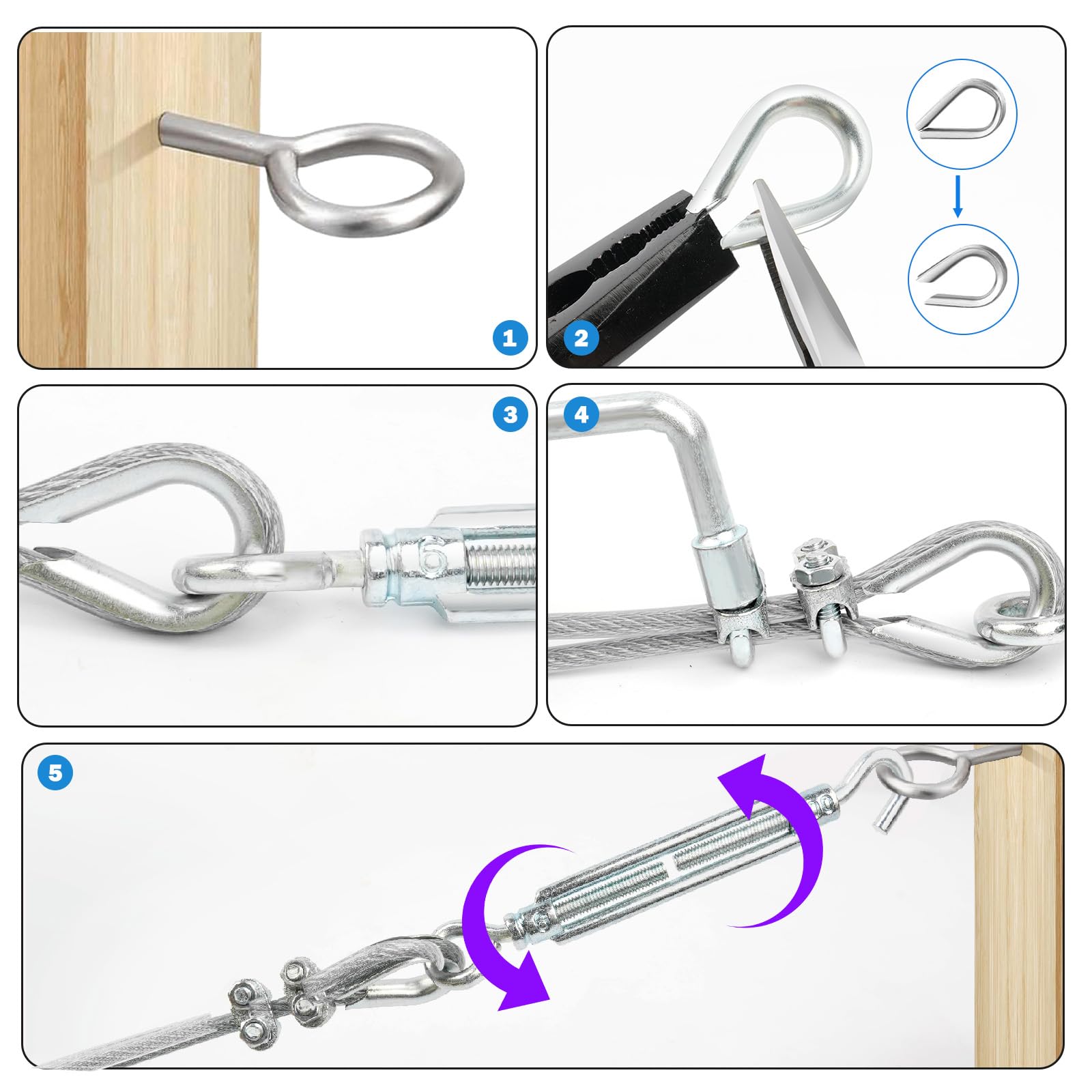 3 16" Wire Rope Tensioner Kit