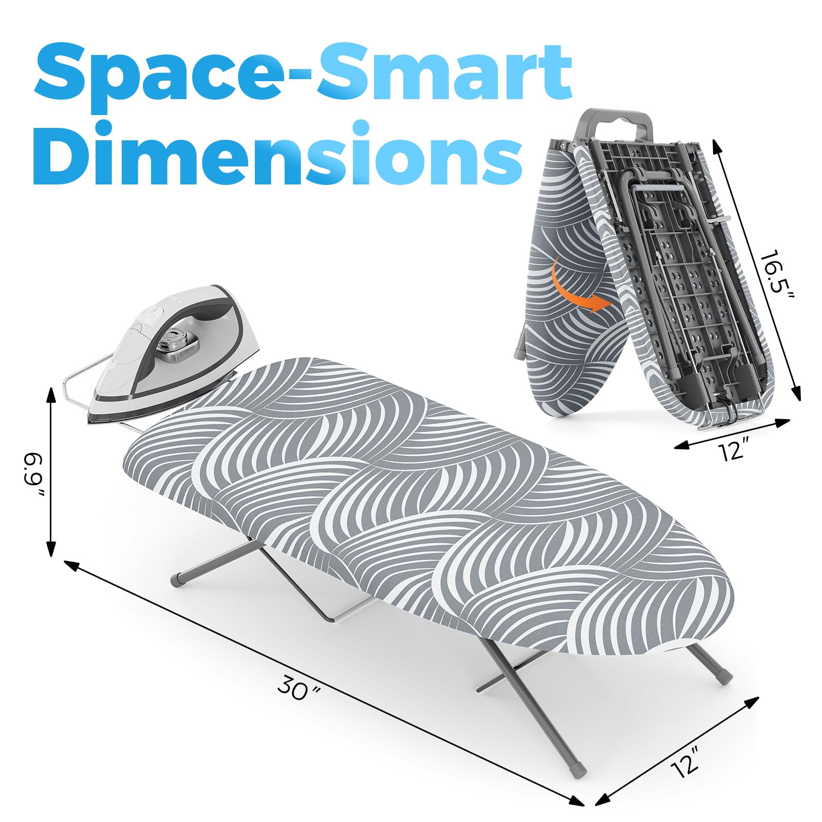 Small Ironing Board with Iron Rest