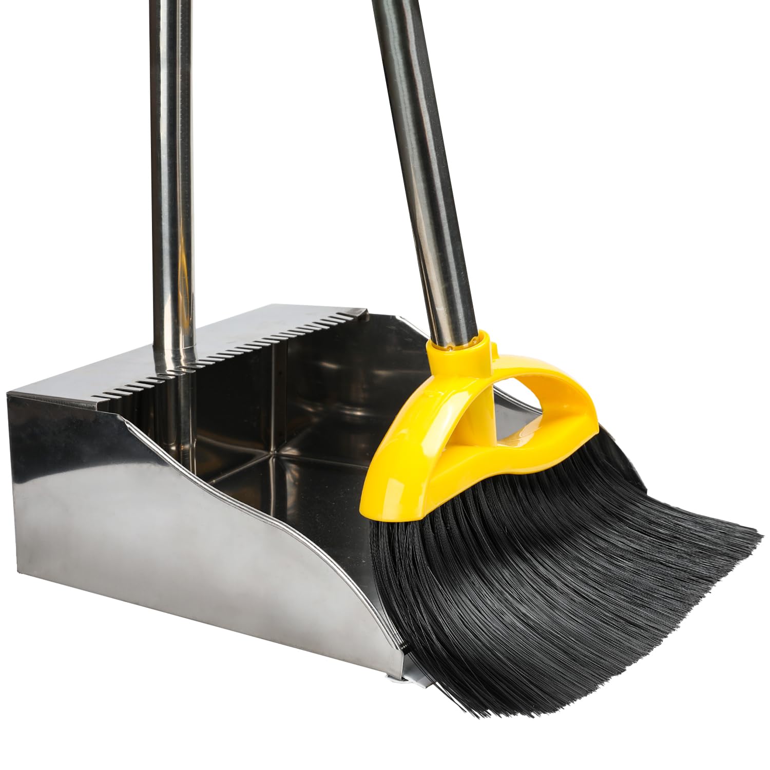 Broom and Stainless Steel Dustpan Set for Home