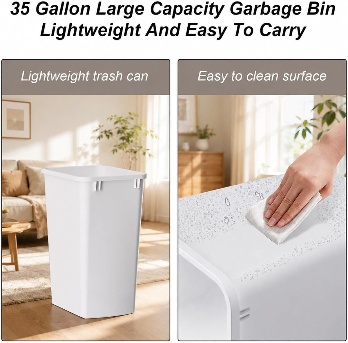 35QT Kitchen Trash Can (2 Count)