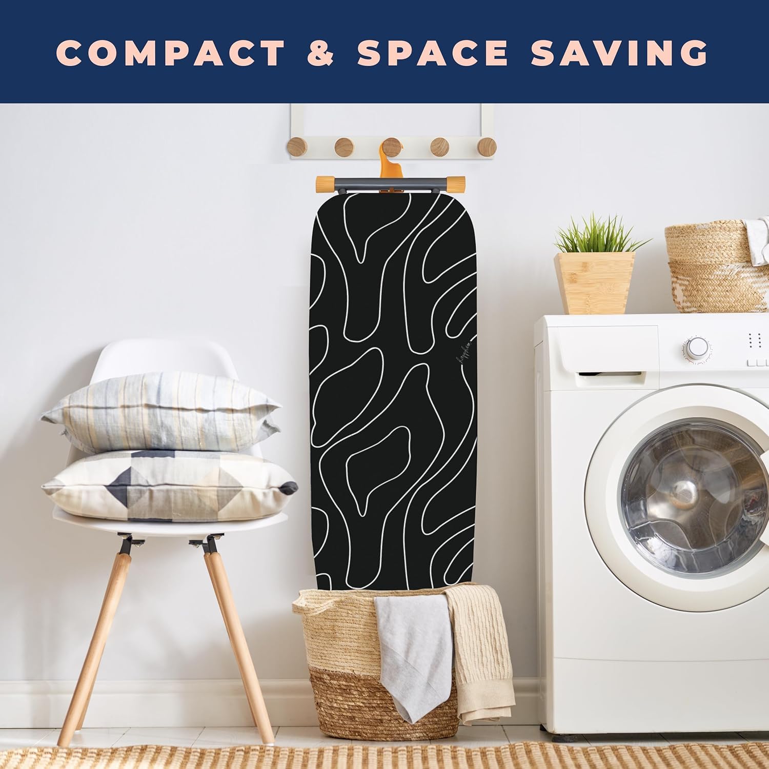 Ironing Board Compact Space Saver with Extra Thick 4 Layers Heat Resistant Cover