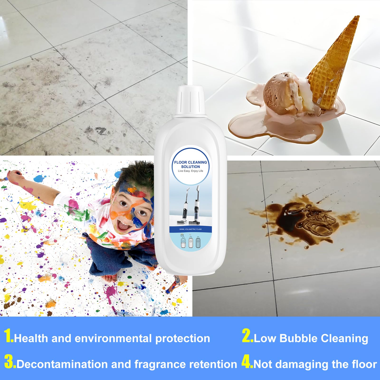 10 Bottles Compatible with Tineco Cleaning Solution Pet 500ml Per Bottle Lavender Scents Floor Cleaner Compatible with All Robot Vacuums with Mopping and Cordless Wet (169 Ounce)