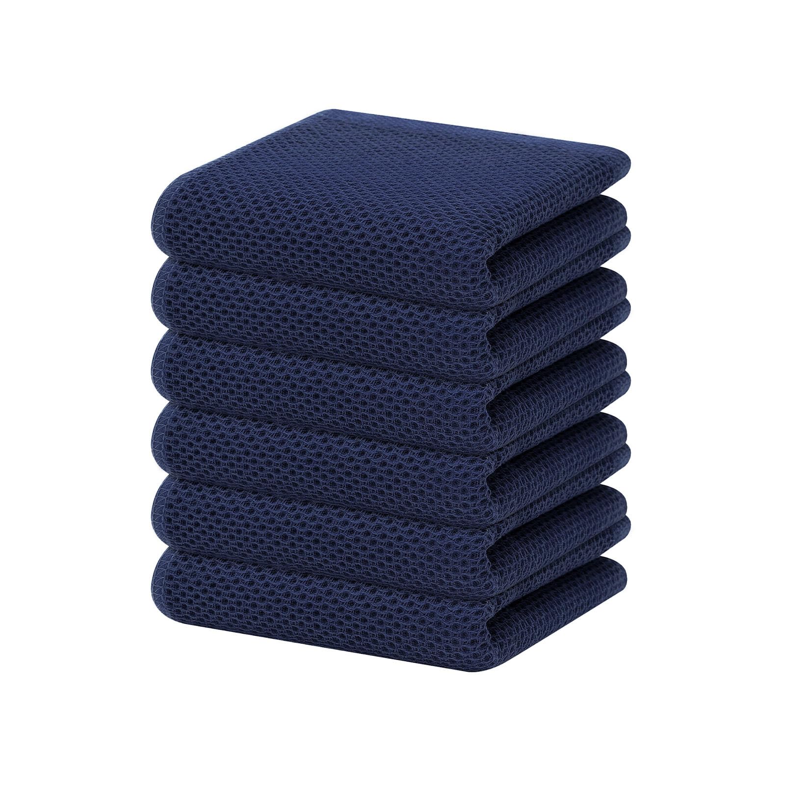 100% Cotton Waffle Weave Kitchen Dish Towels 6 (6 Count)