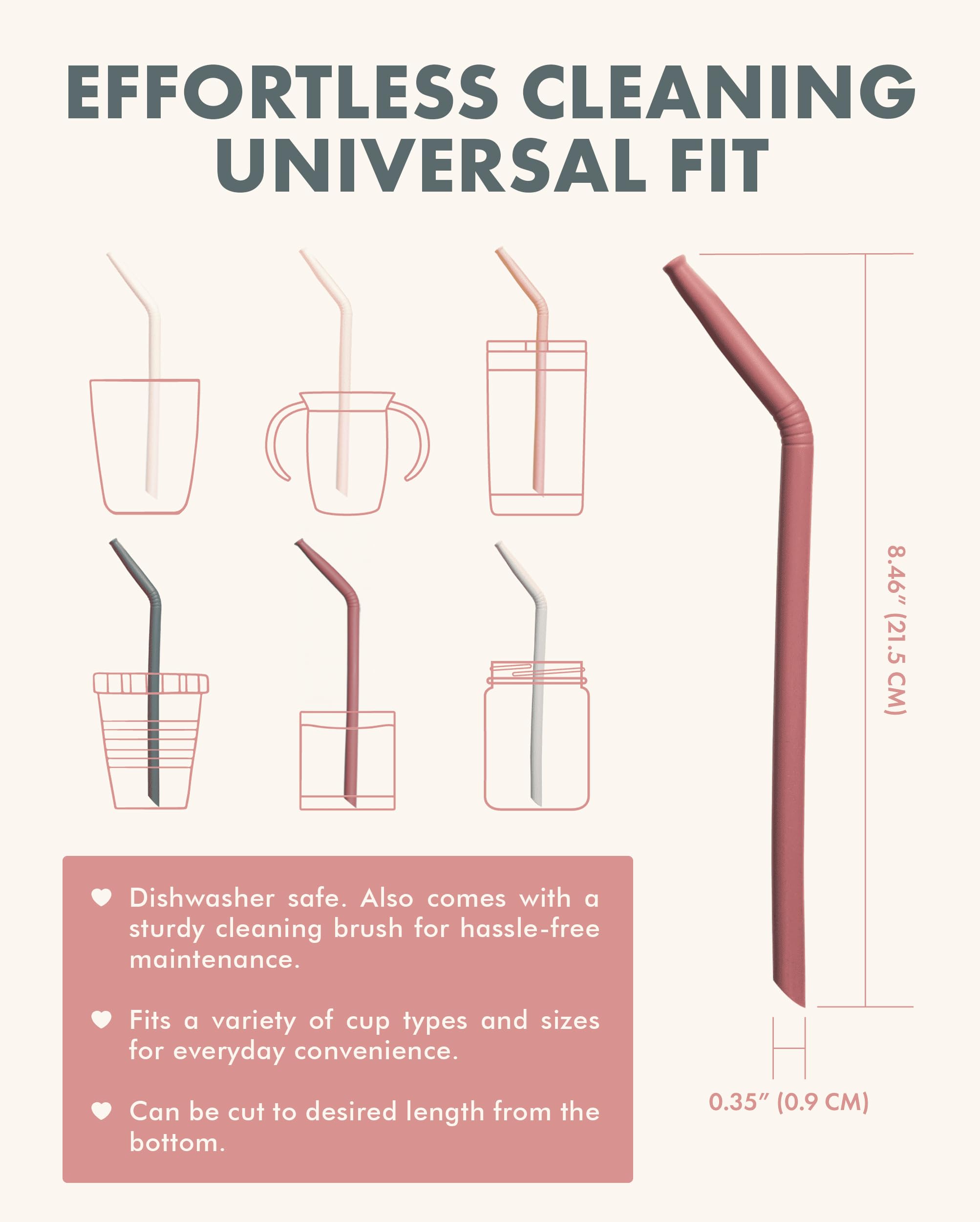 Reusable Silicone Straws (6 Count)