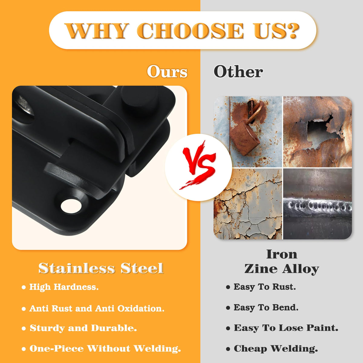 Black Flip Latch Gate Latch