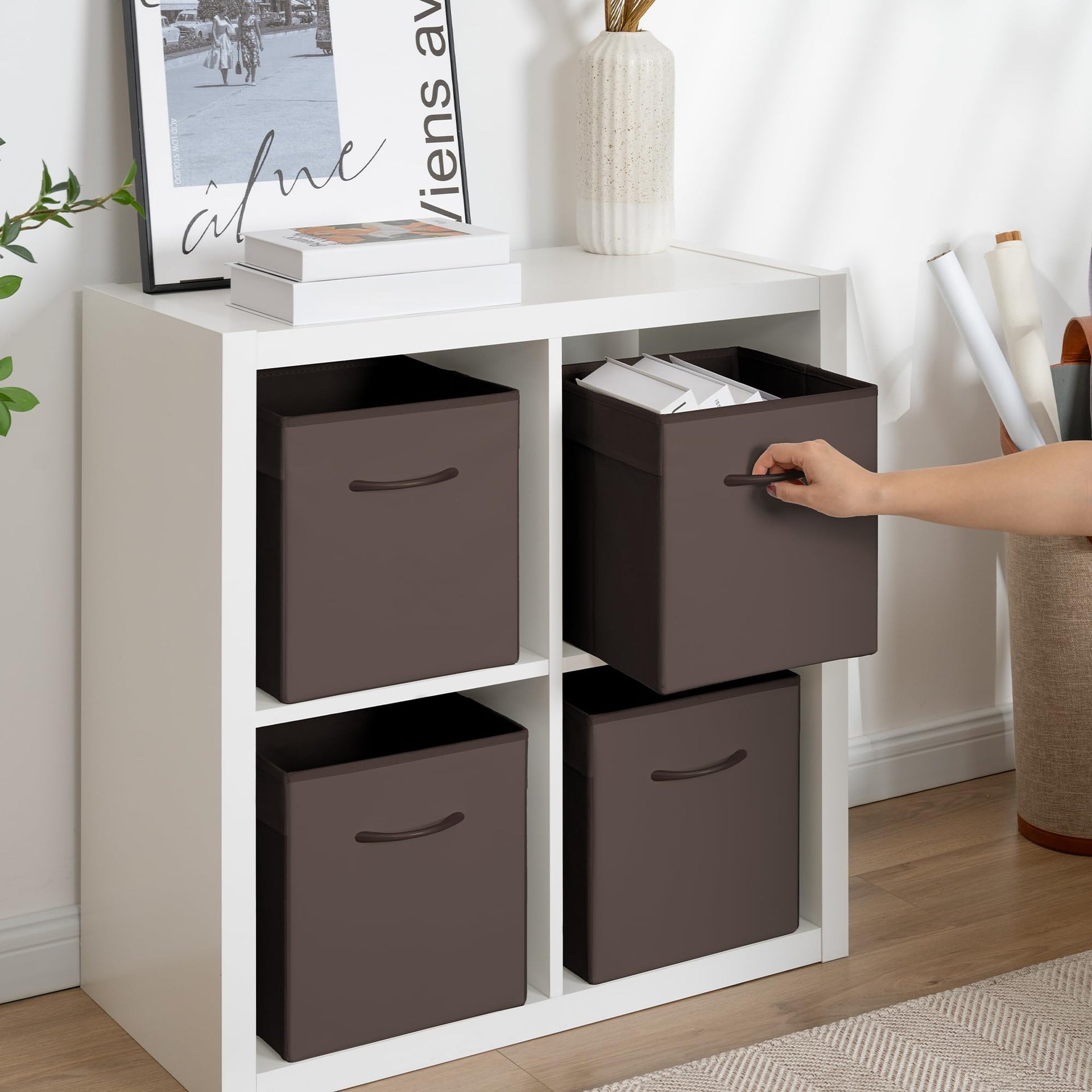 11in Leather Storage Cubes (4 Count)