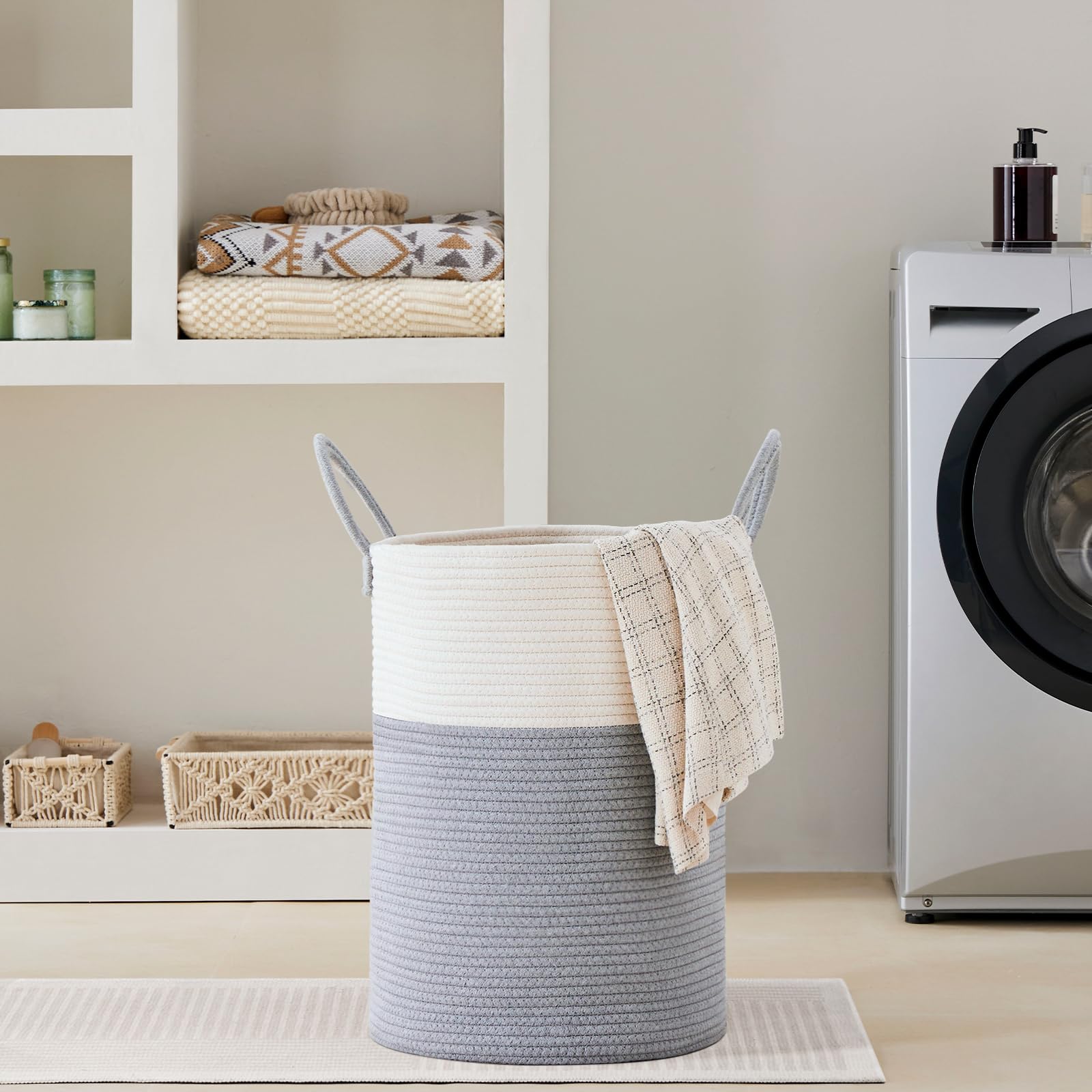 72L Tall Woven Laundry Basket Hamper