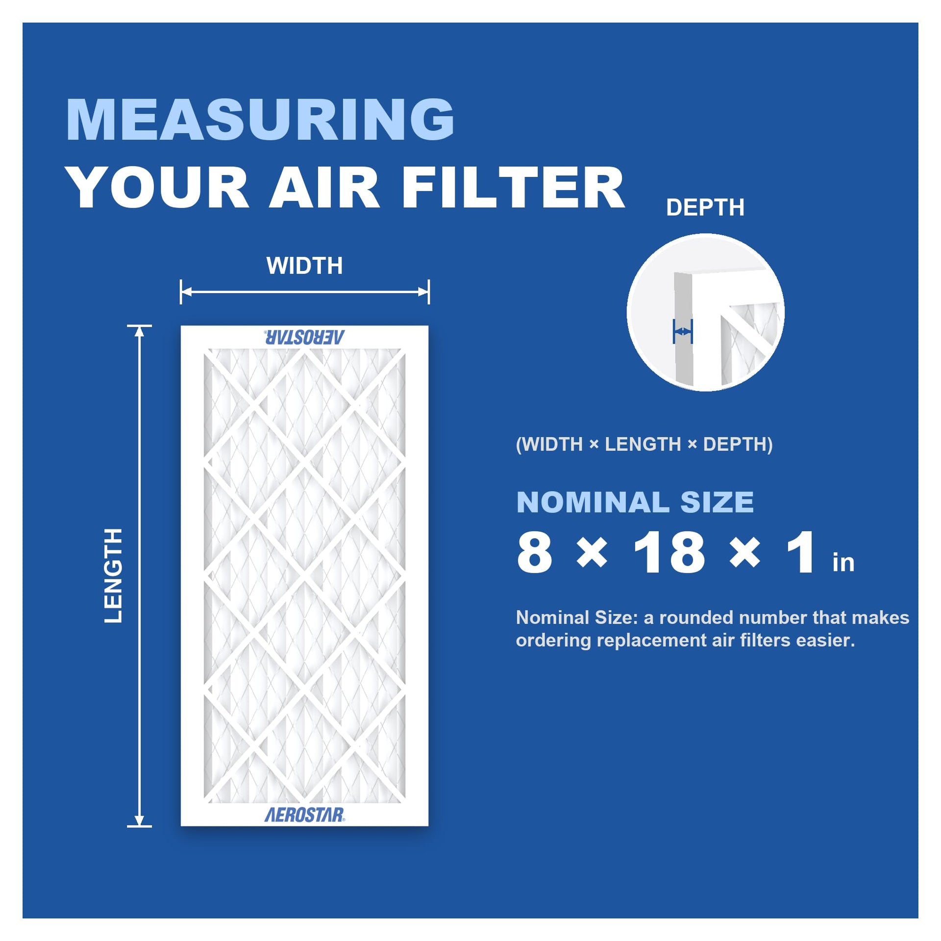 Air Filter 8x18x1 MERV 11 AC Filter (6 Count)