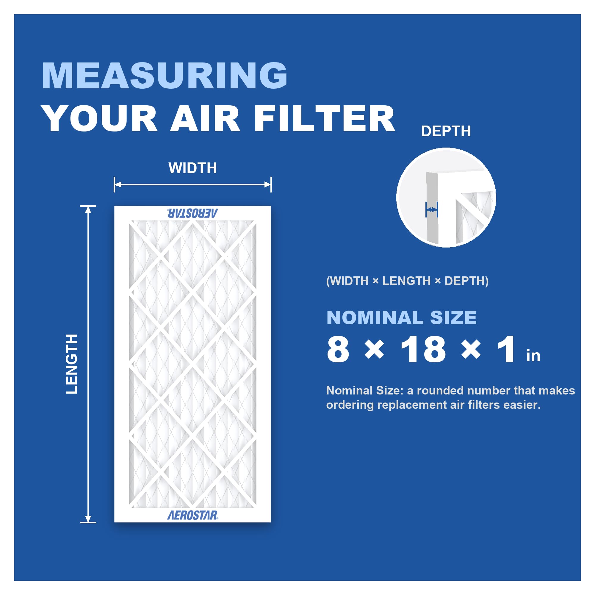 Air Filter 8x18x1 MERV 11 AC Filter (6 Count)