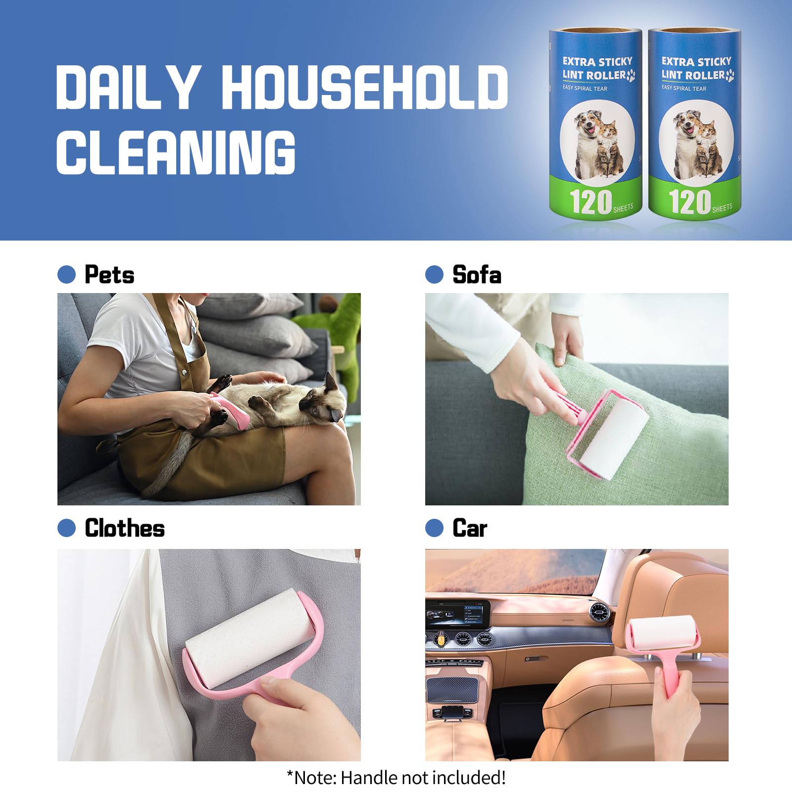 Lint Roller Refills 6 Pack (6 Count)
