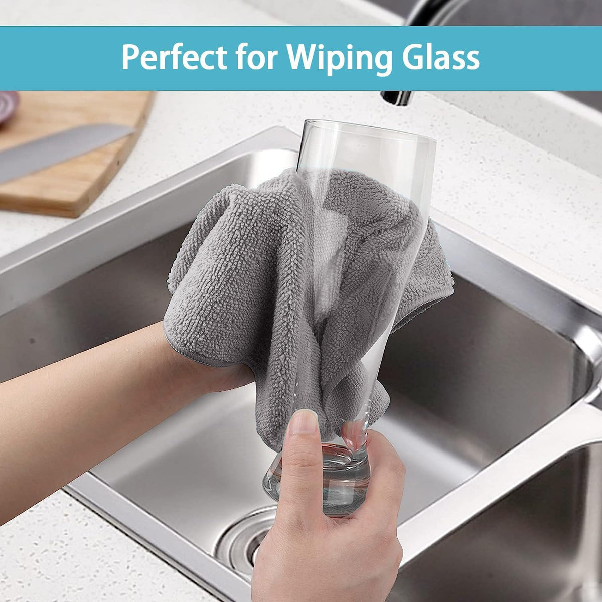 Grey Cleaning Rags 5 Pack (5 Count)