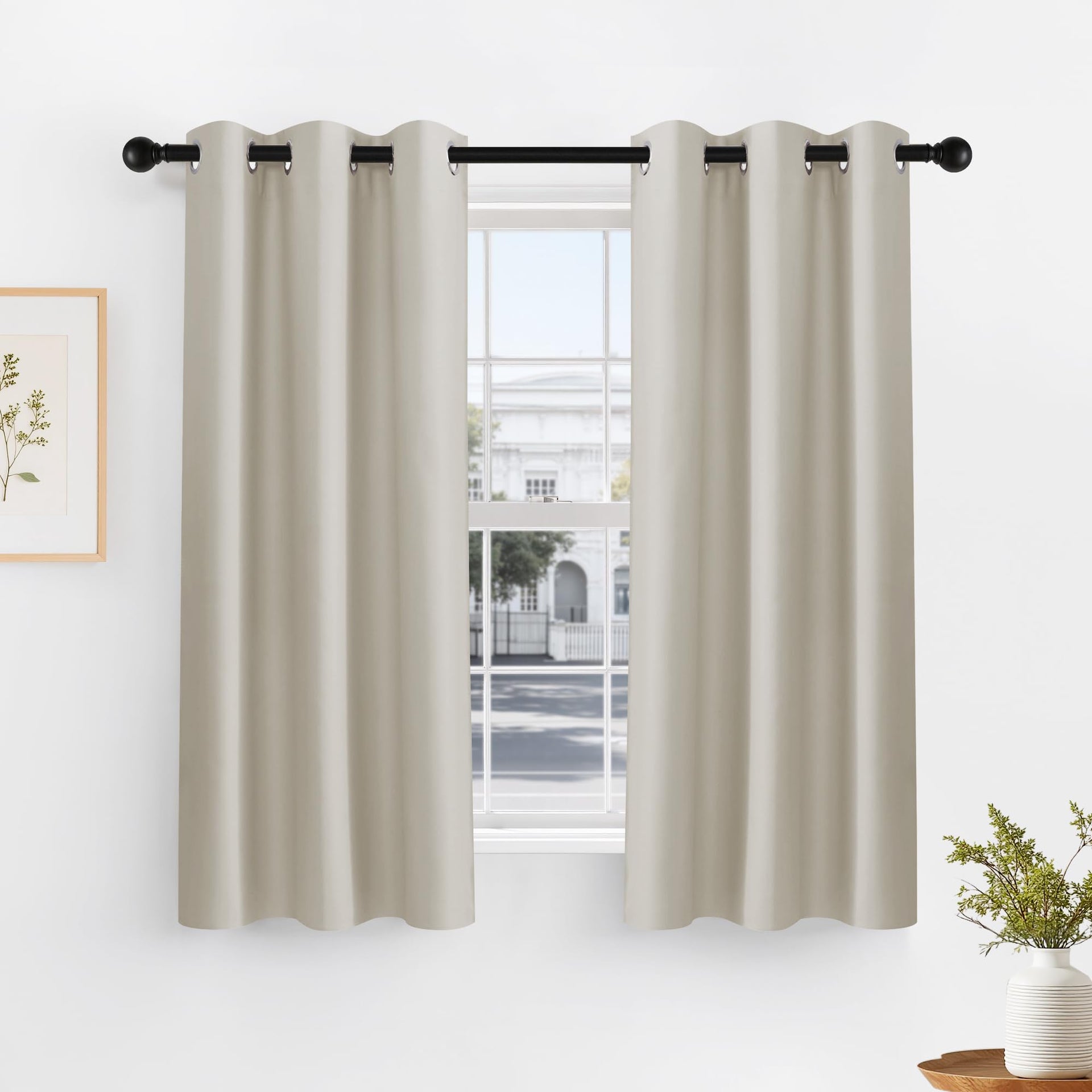 Cream Blackout Curtains for Bedroom (2 Count)