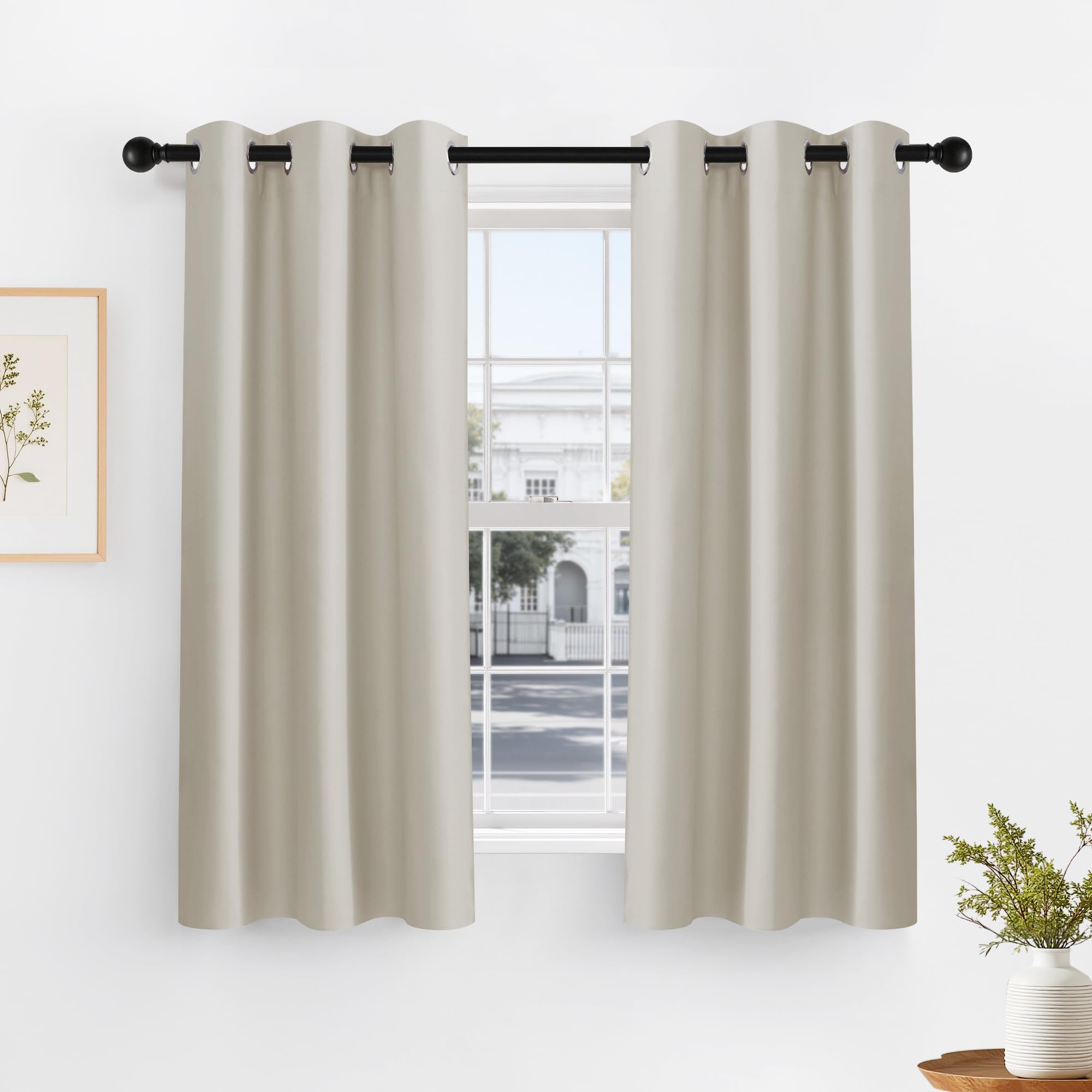 Cream Blackout Curtains for Bedroom (2 Count)