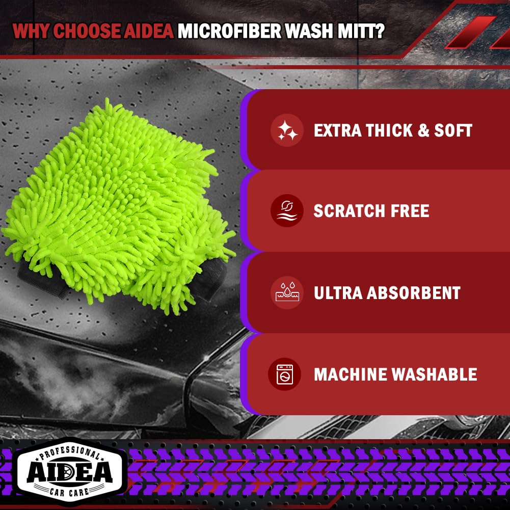 Car Wash Mitt Microfiber (2 Count)