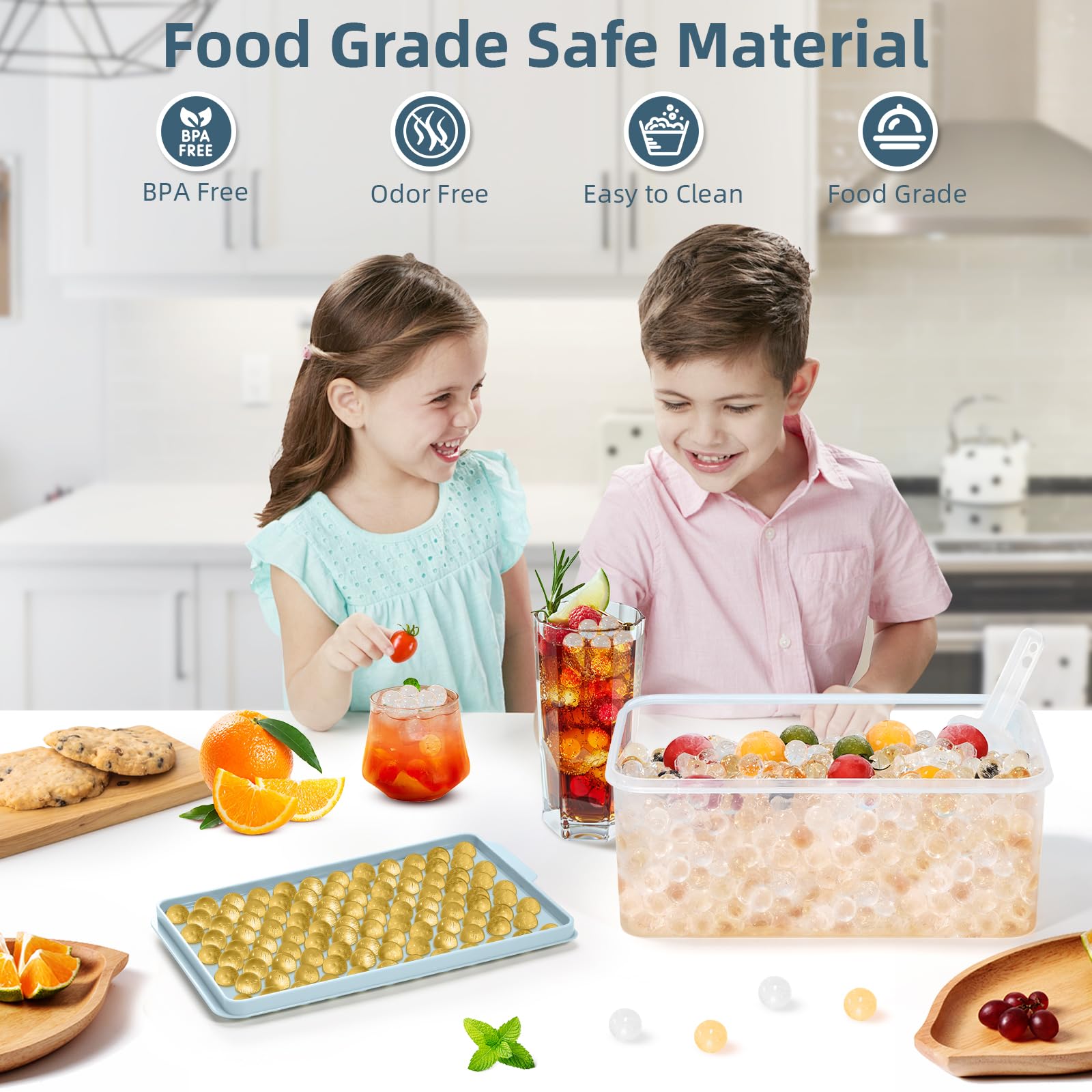 Mini Ice Cube Trays for Freezer with Lid (4 Count)