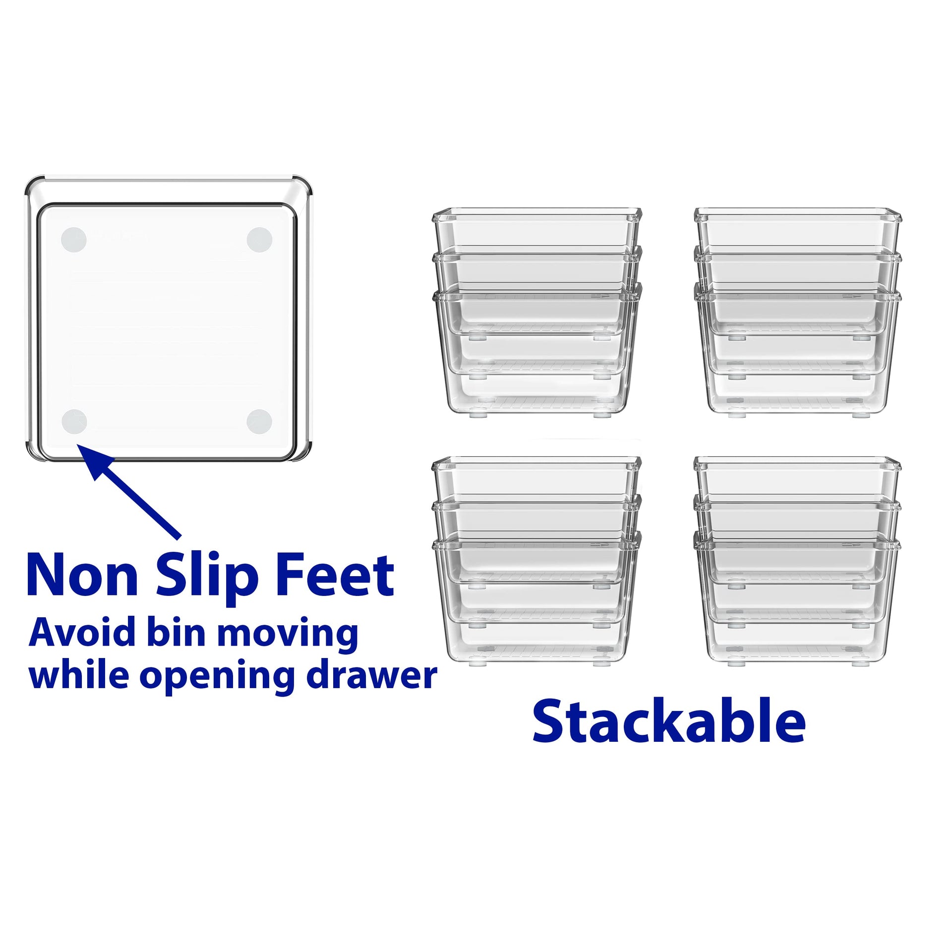 Clear Desk Drawer Organizer (12 Count)