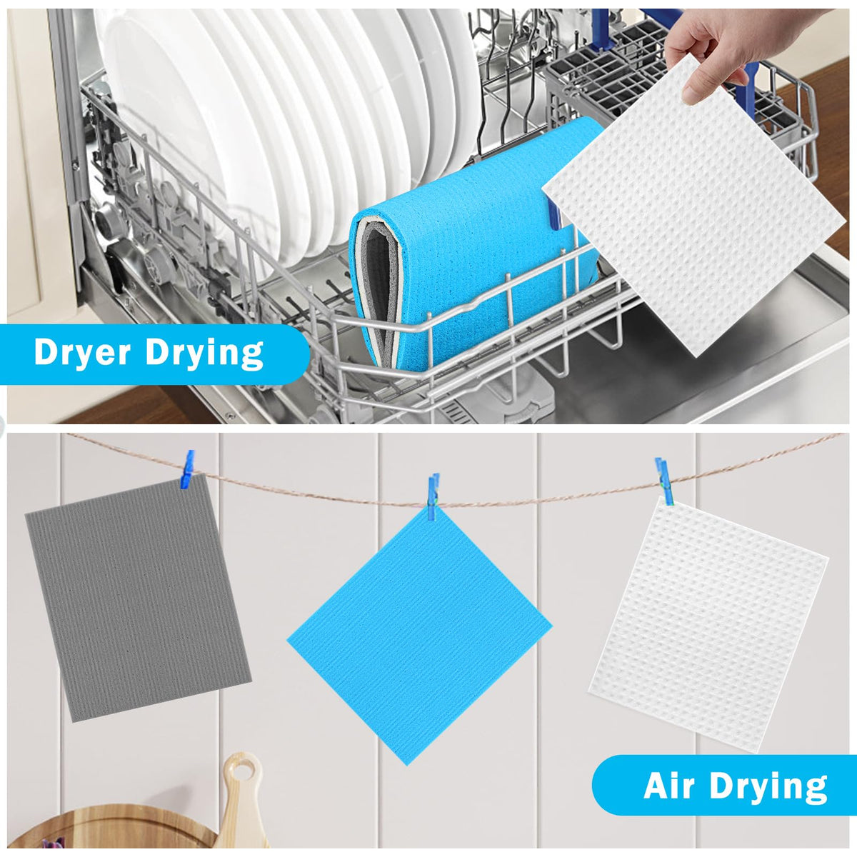 50PK Swedish Dishcloths for Kitchen (50 Count)